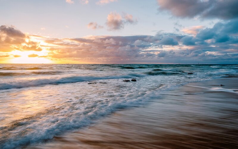 Sunset over the ocean