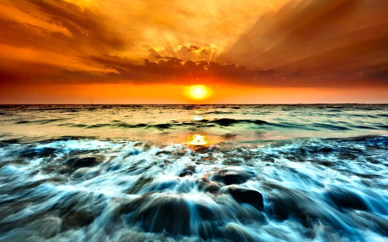 Sunset over the ocean