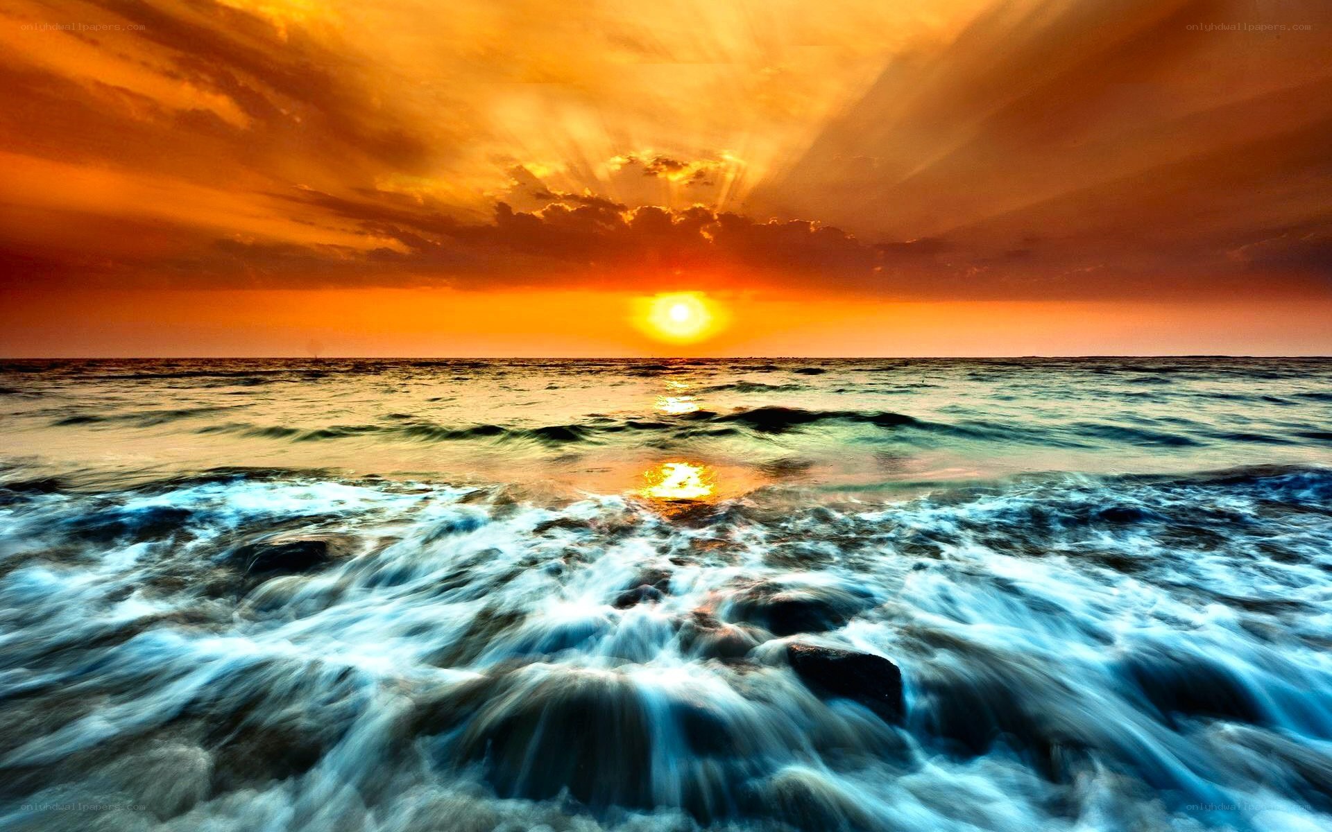 Sunset over the ocean