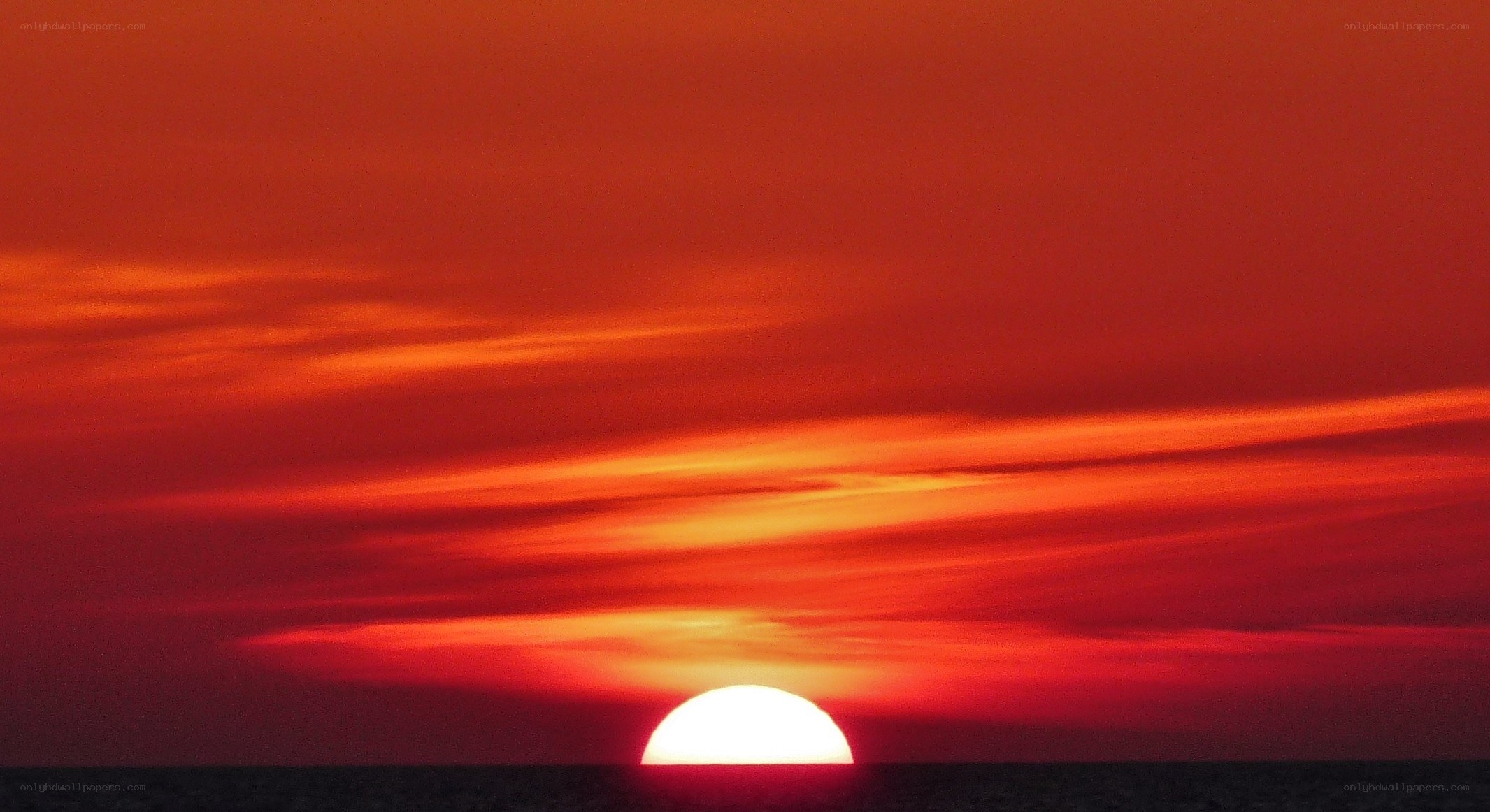 Sunset over the ocean