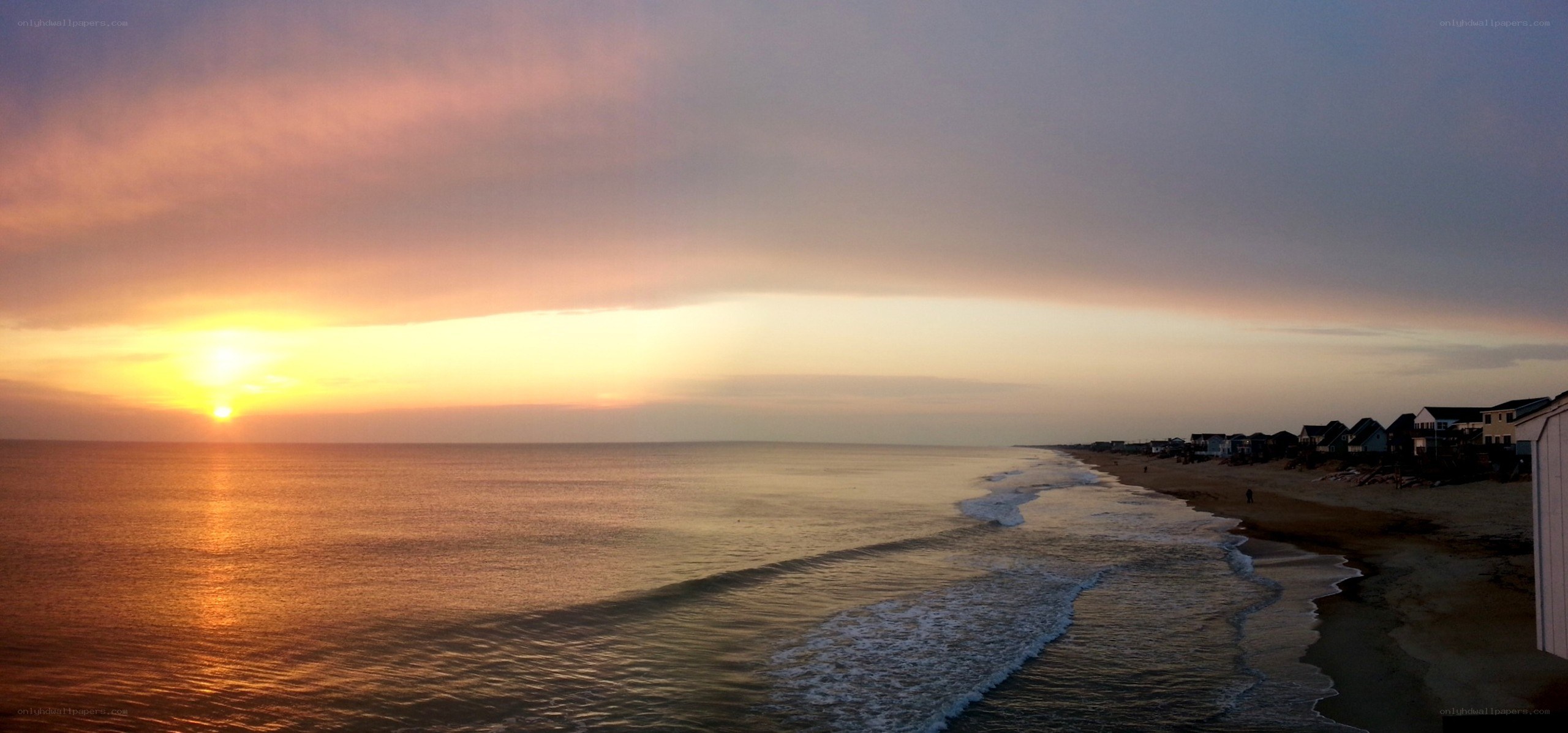sunset over the ocean beach