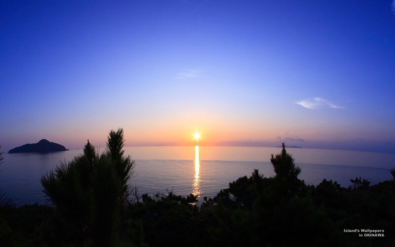 Sunset over the ocean in Okinawa