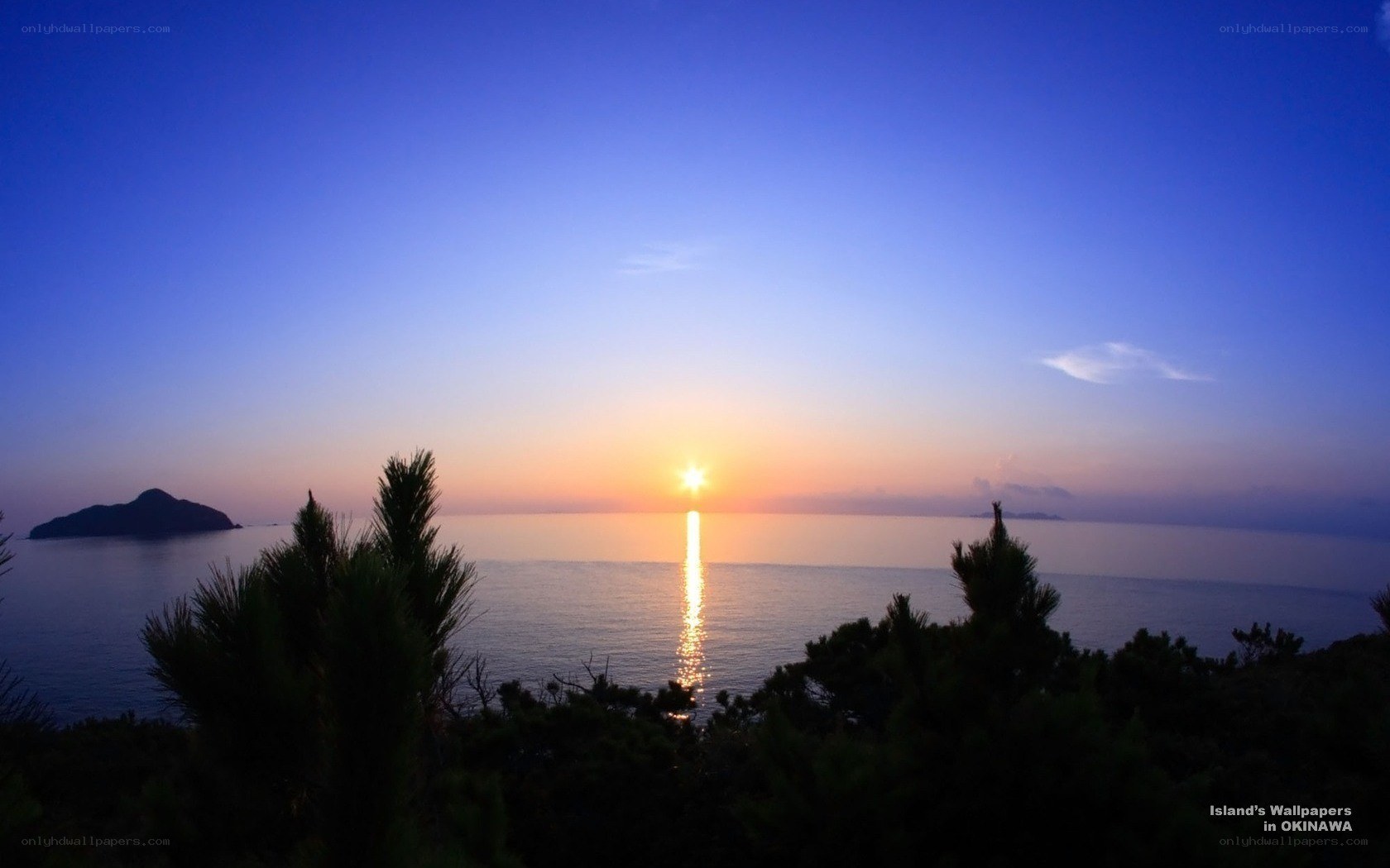 Sunset over the ocean in Okinawa