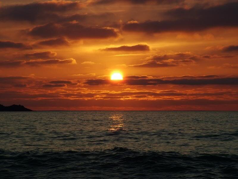Sunset over the Ocean — Orange, Dramatic