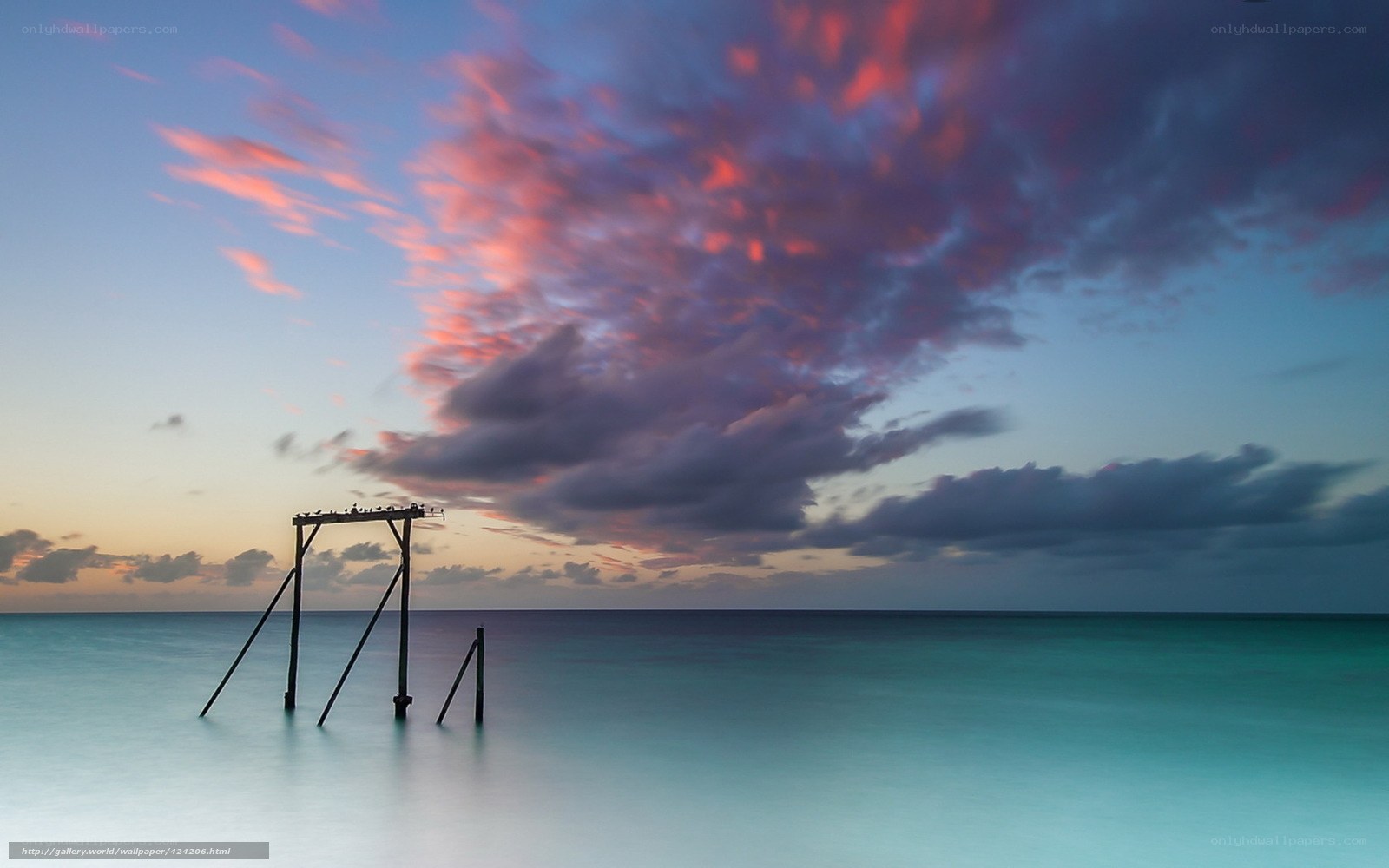 Sunset over the ocean pier