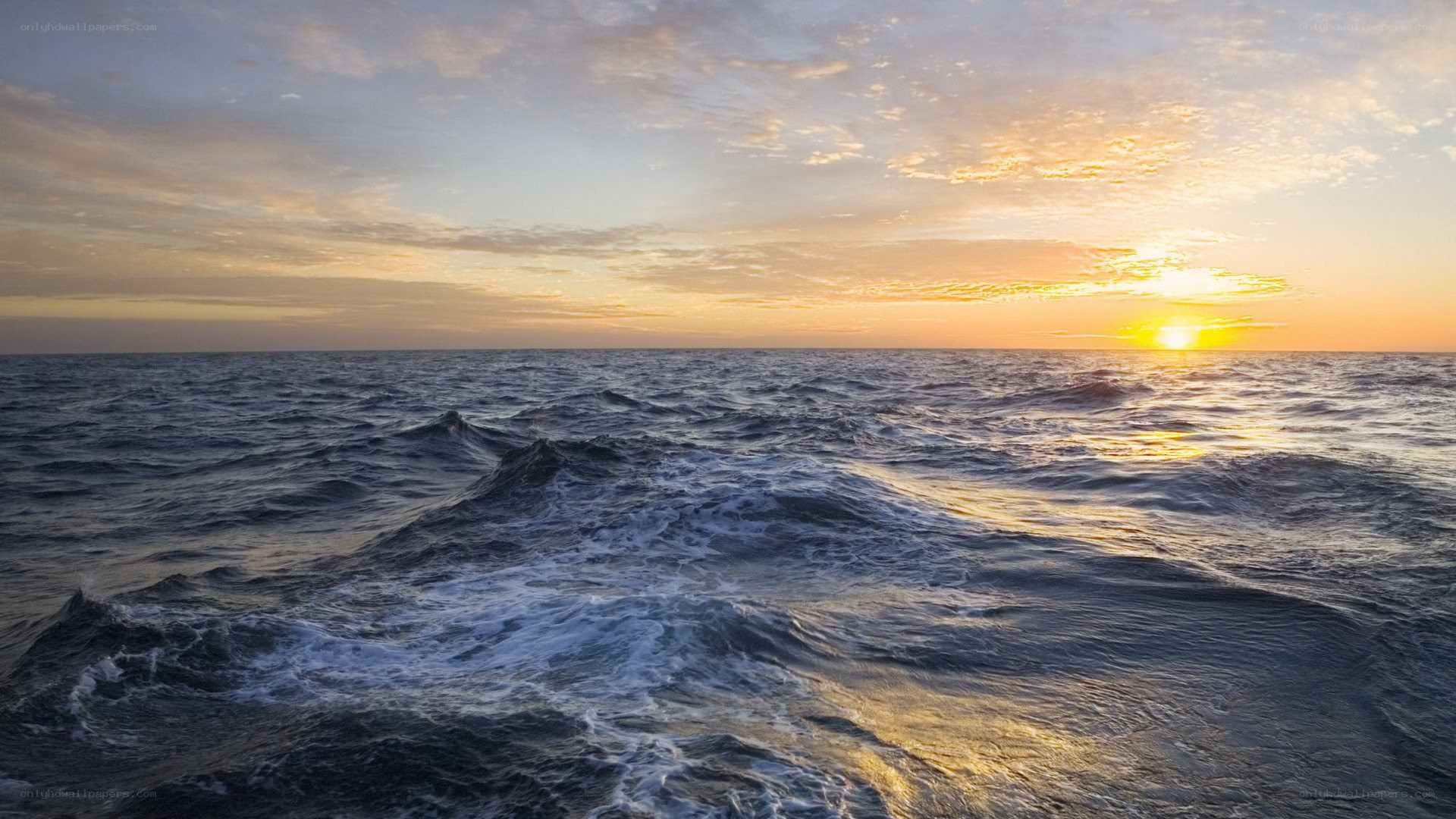 Sunset over the open ocean