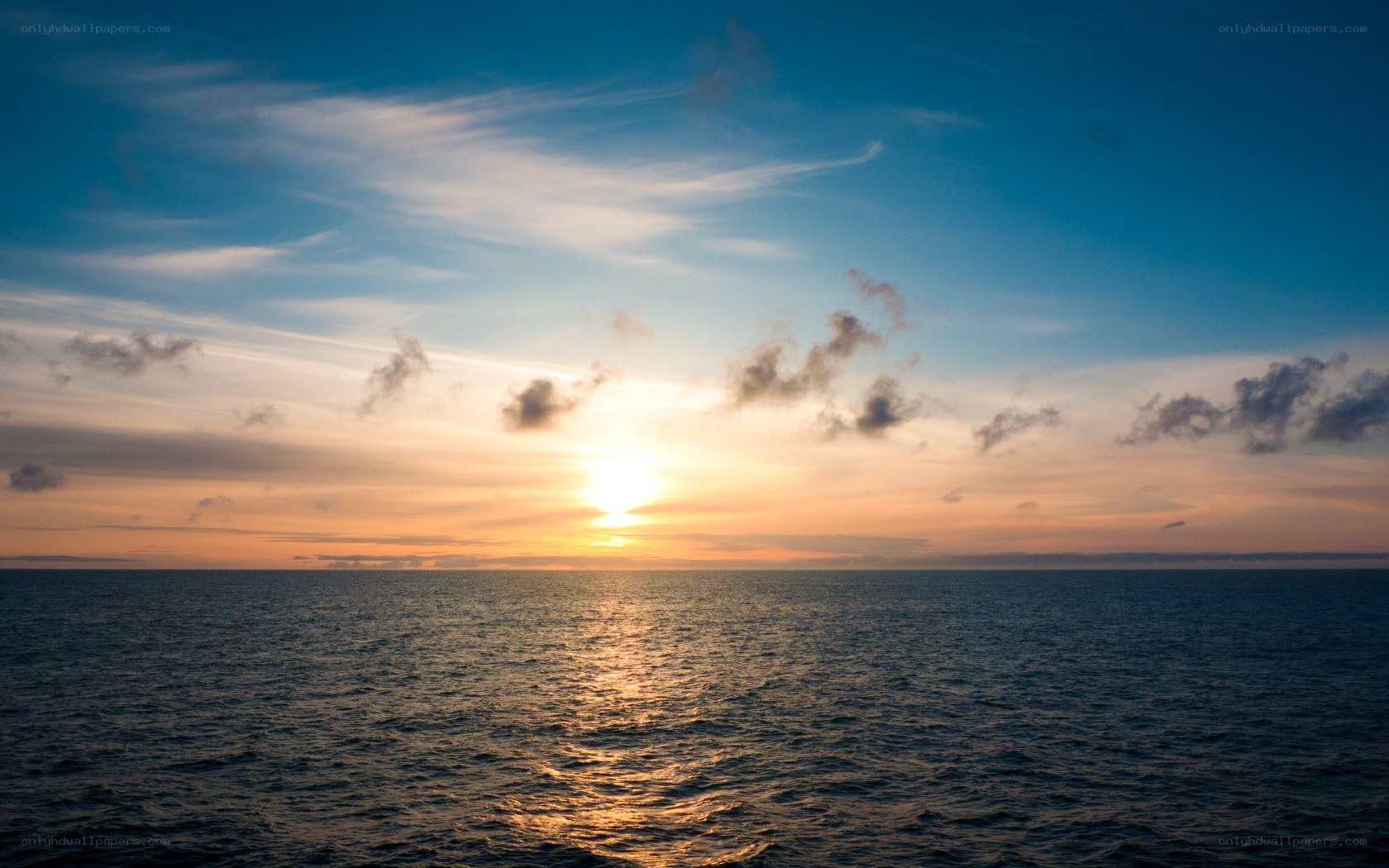 sunset over the open sea