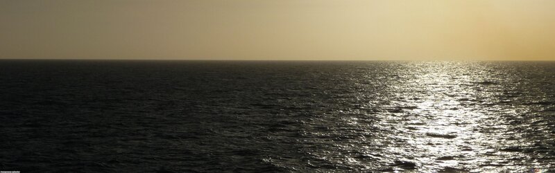 Sunset over the open sea