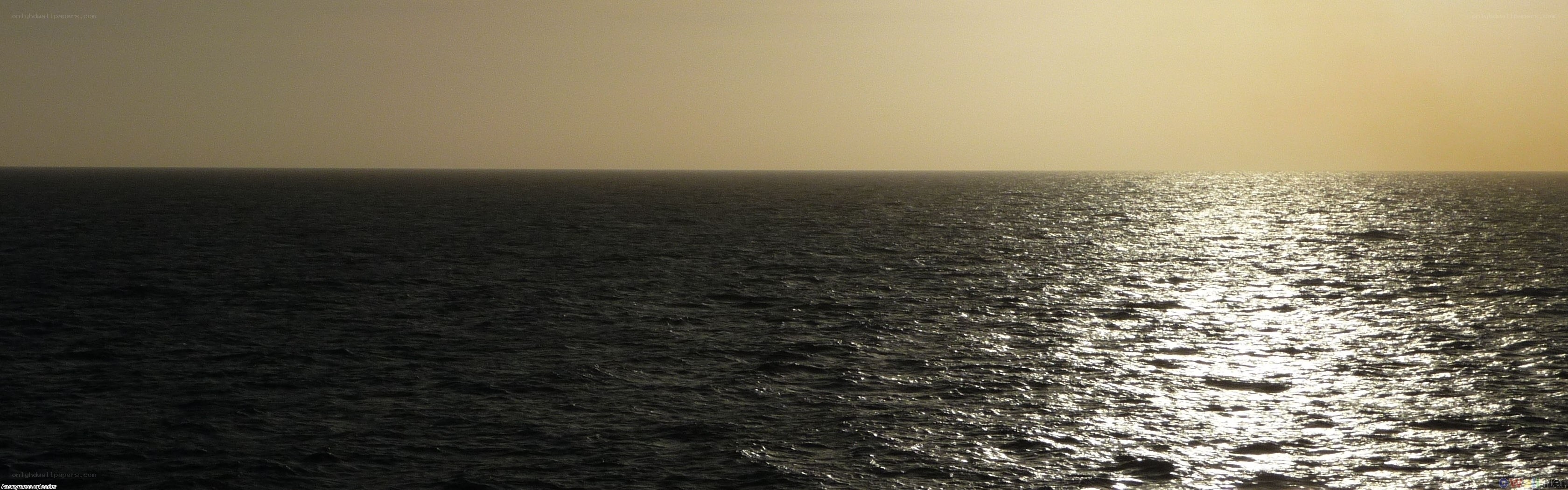 Sunset over the open sea