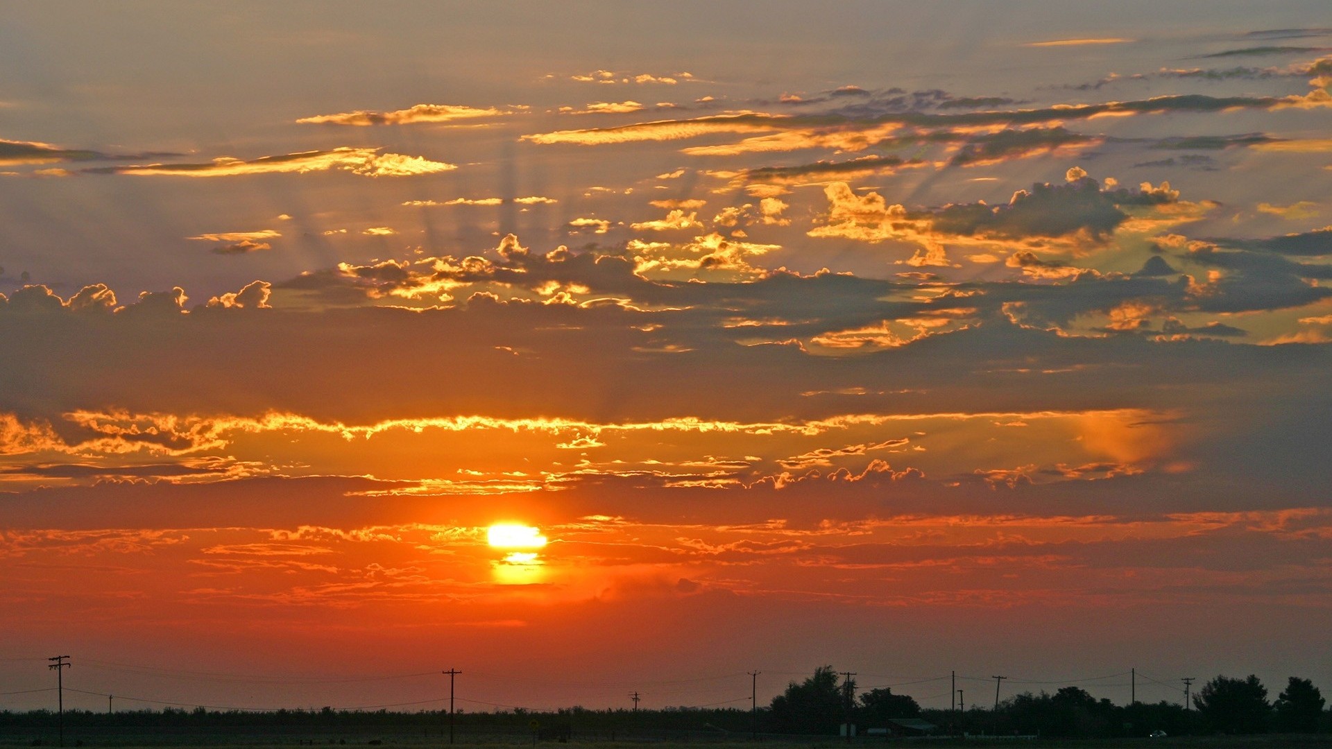 sunset over the plains