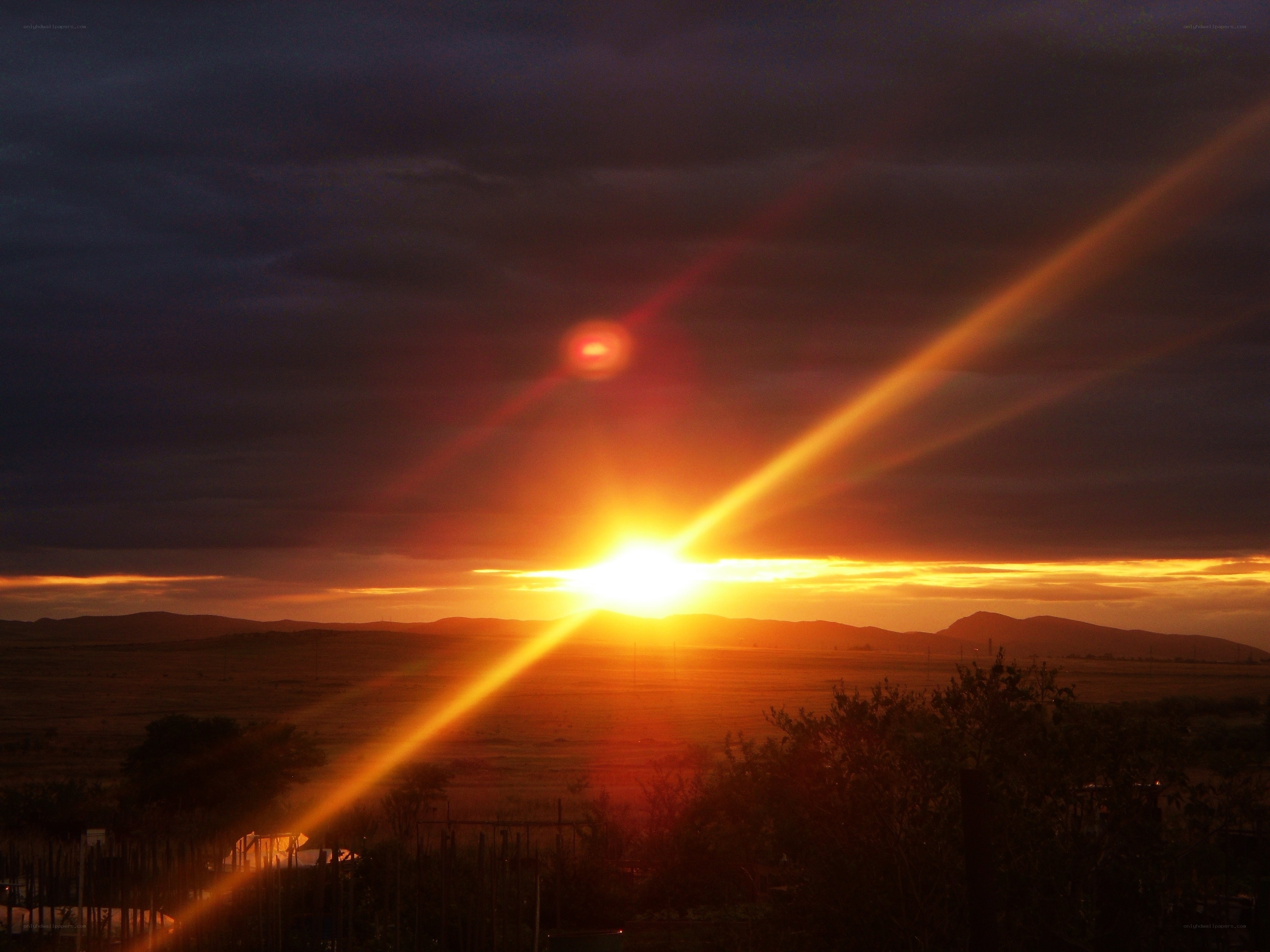 Sunset over the plains