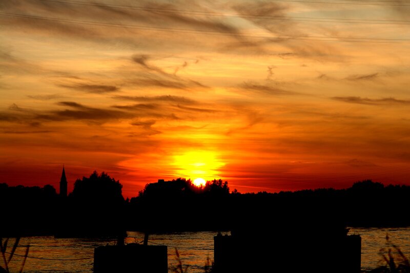 Sunset over the river