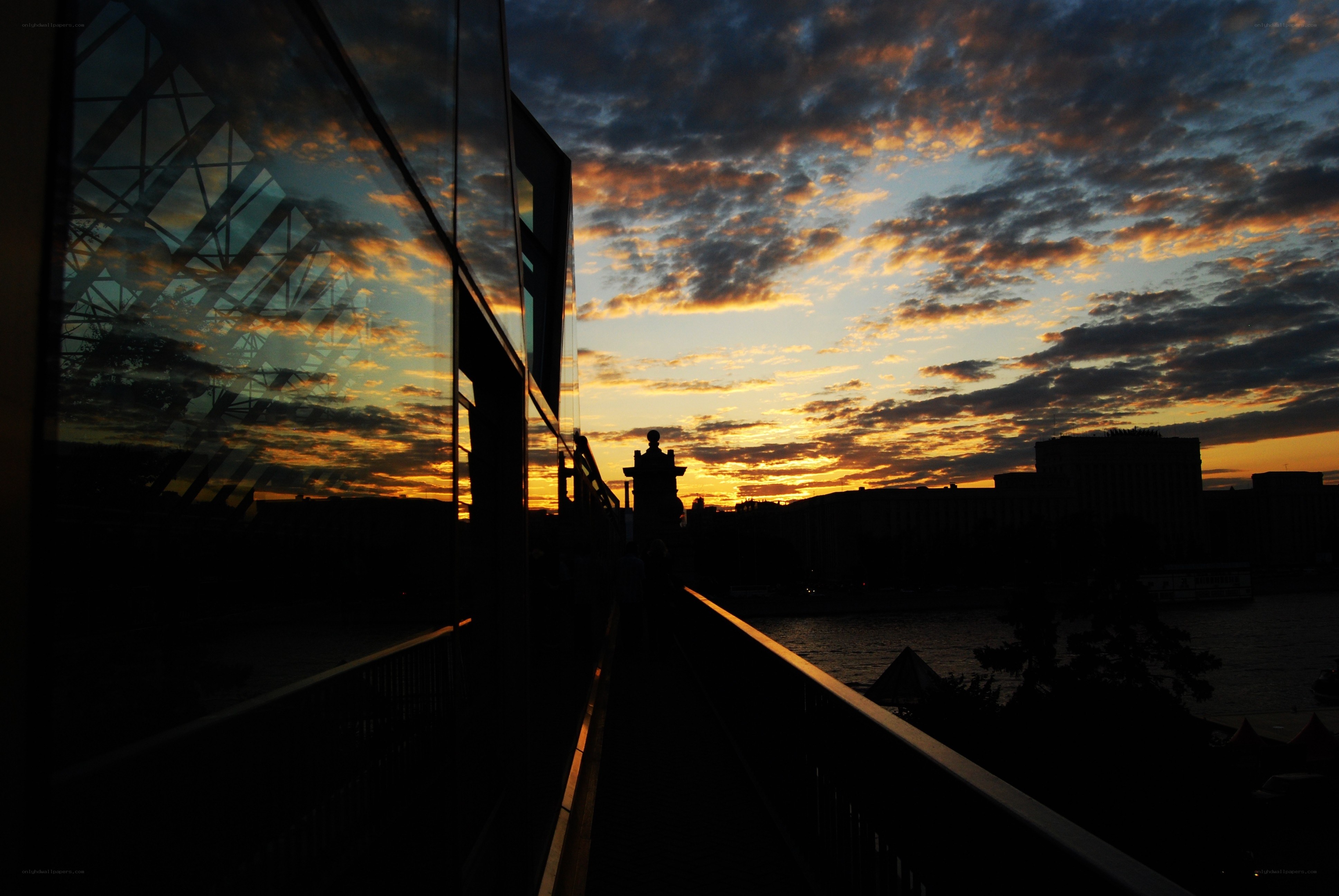 Sunset over the river