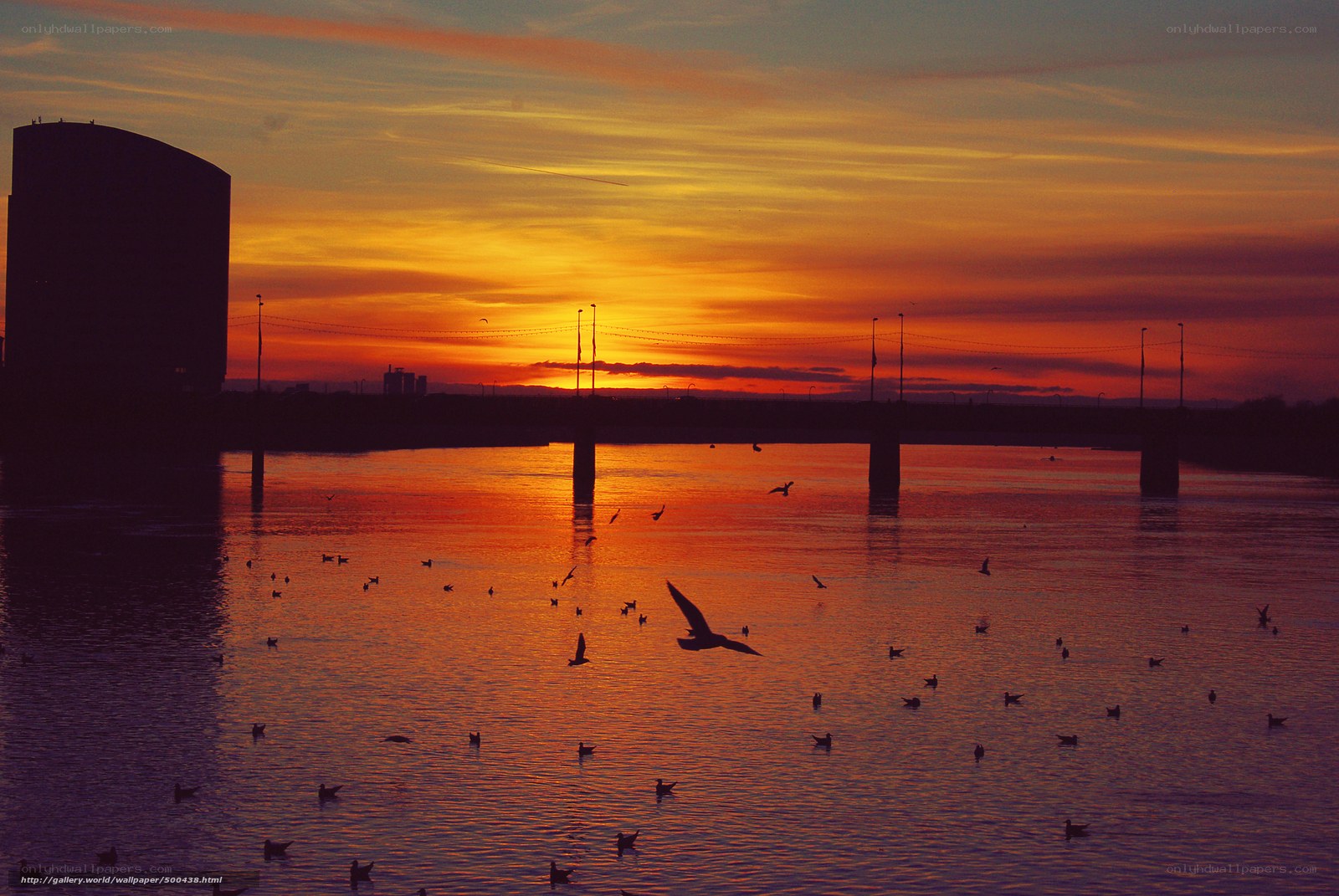 Sunset over the river