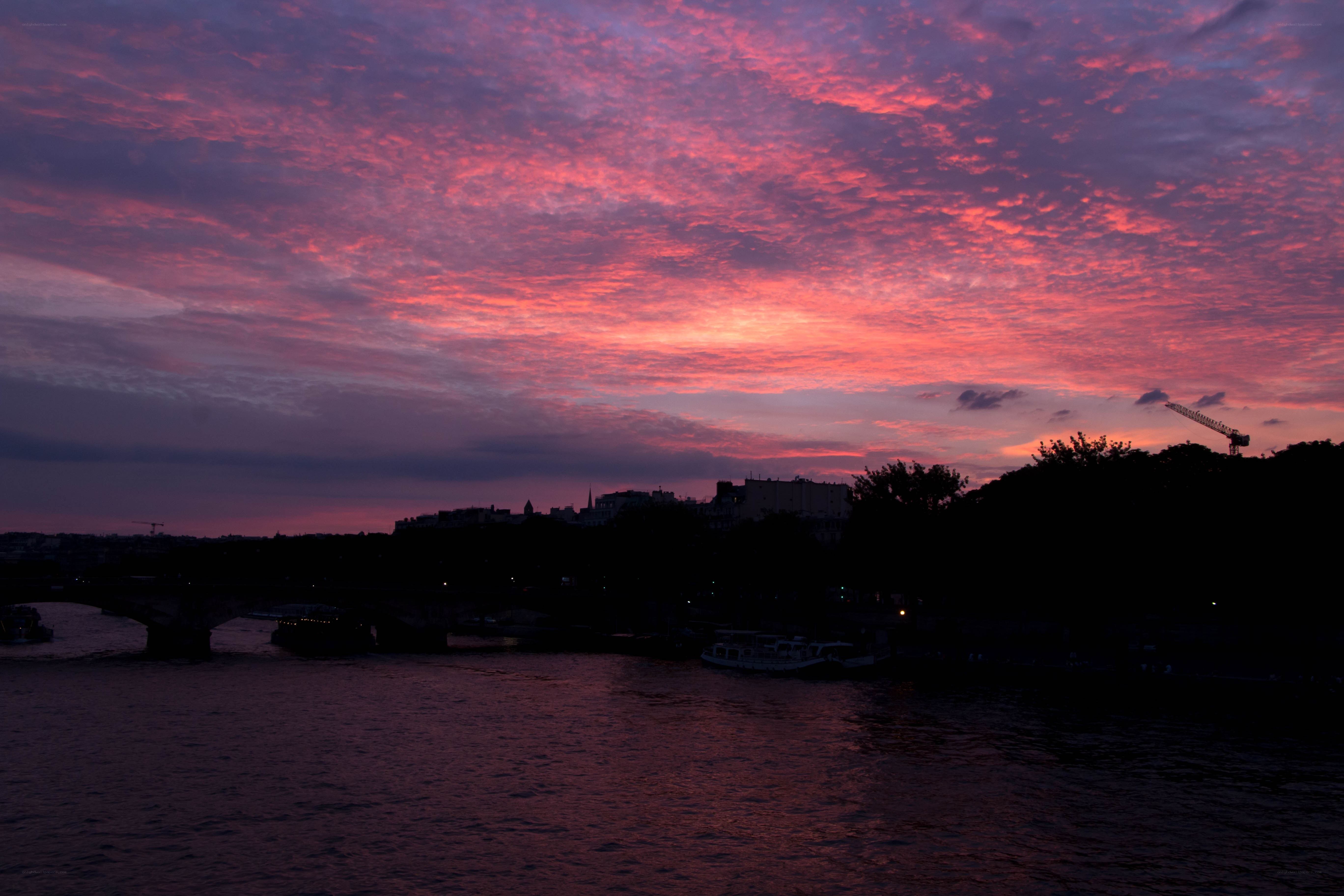 sunset over the river