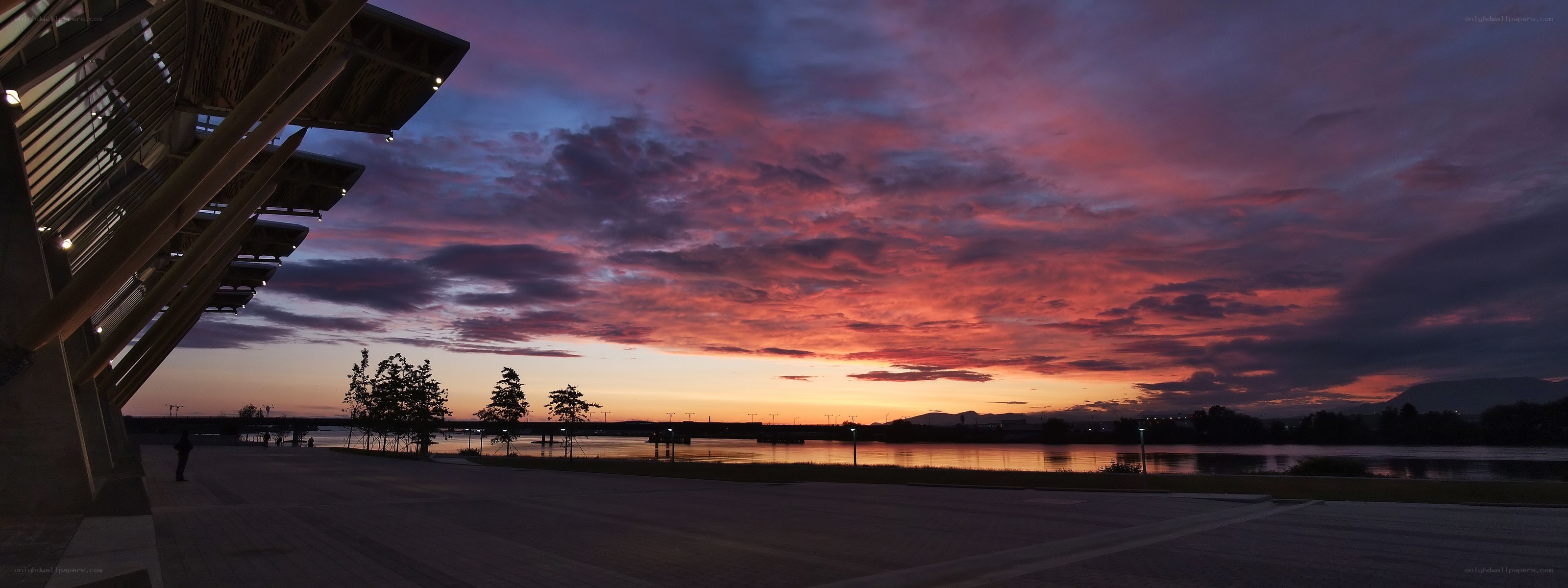 Sunset over the river