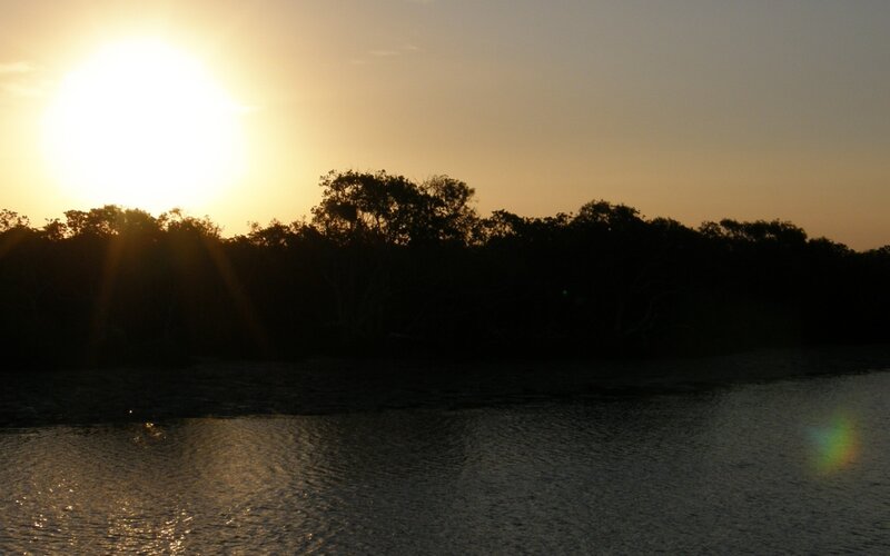 Sunset over the river