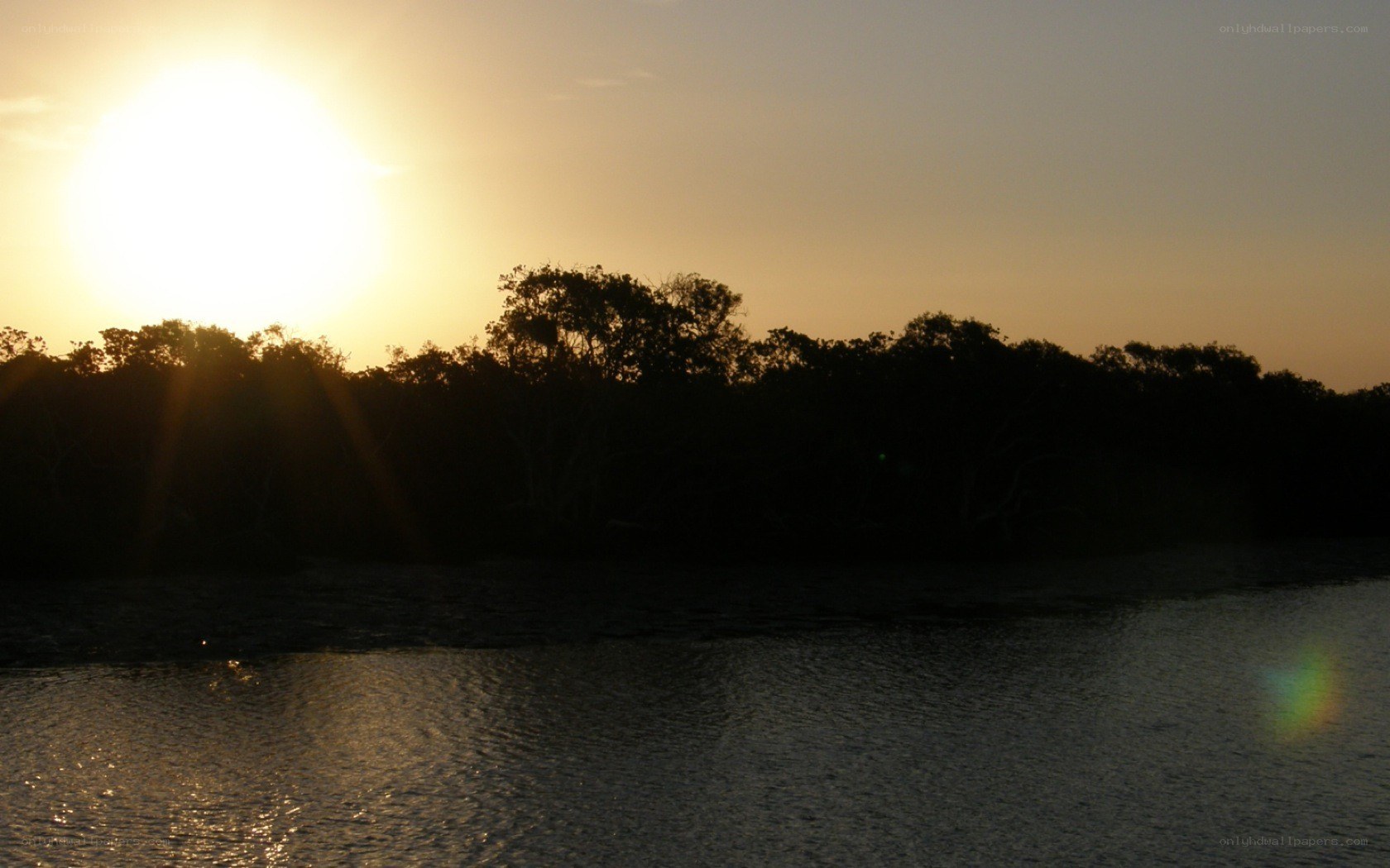 Sunset over the river