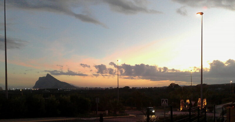sunset over the rock of gibraltar