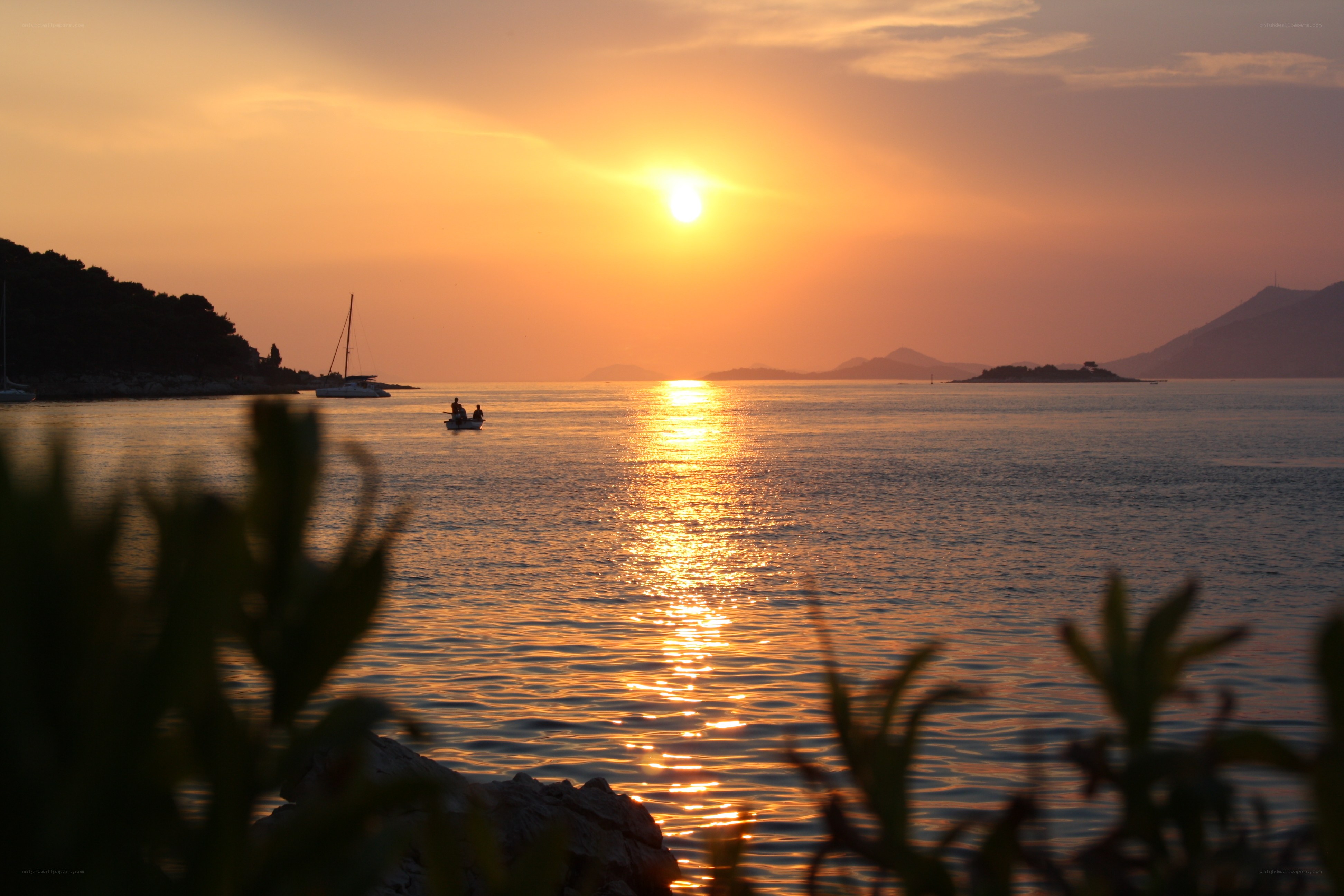 Sunset over the sea