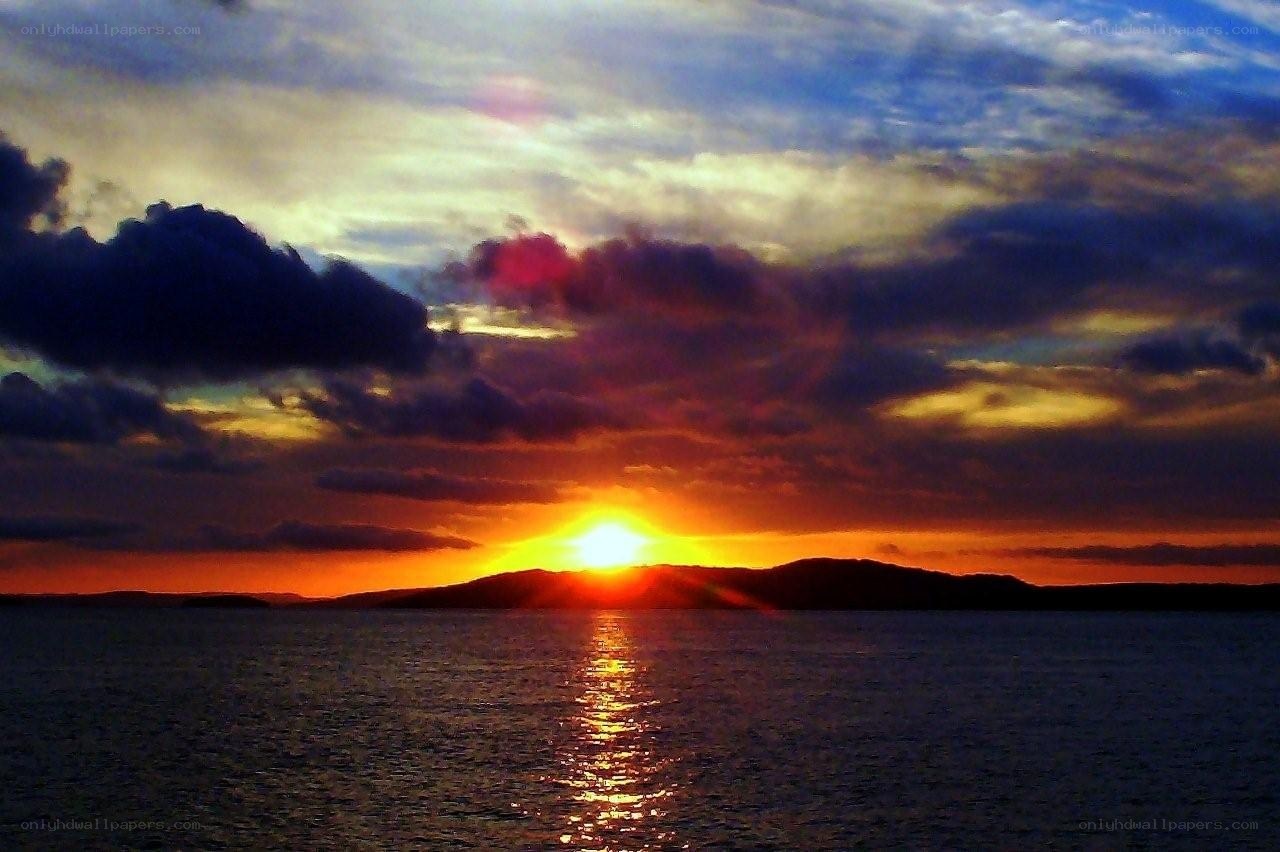 Sunset over the sea