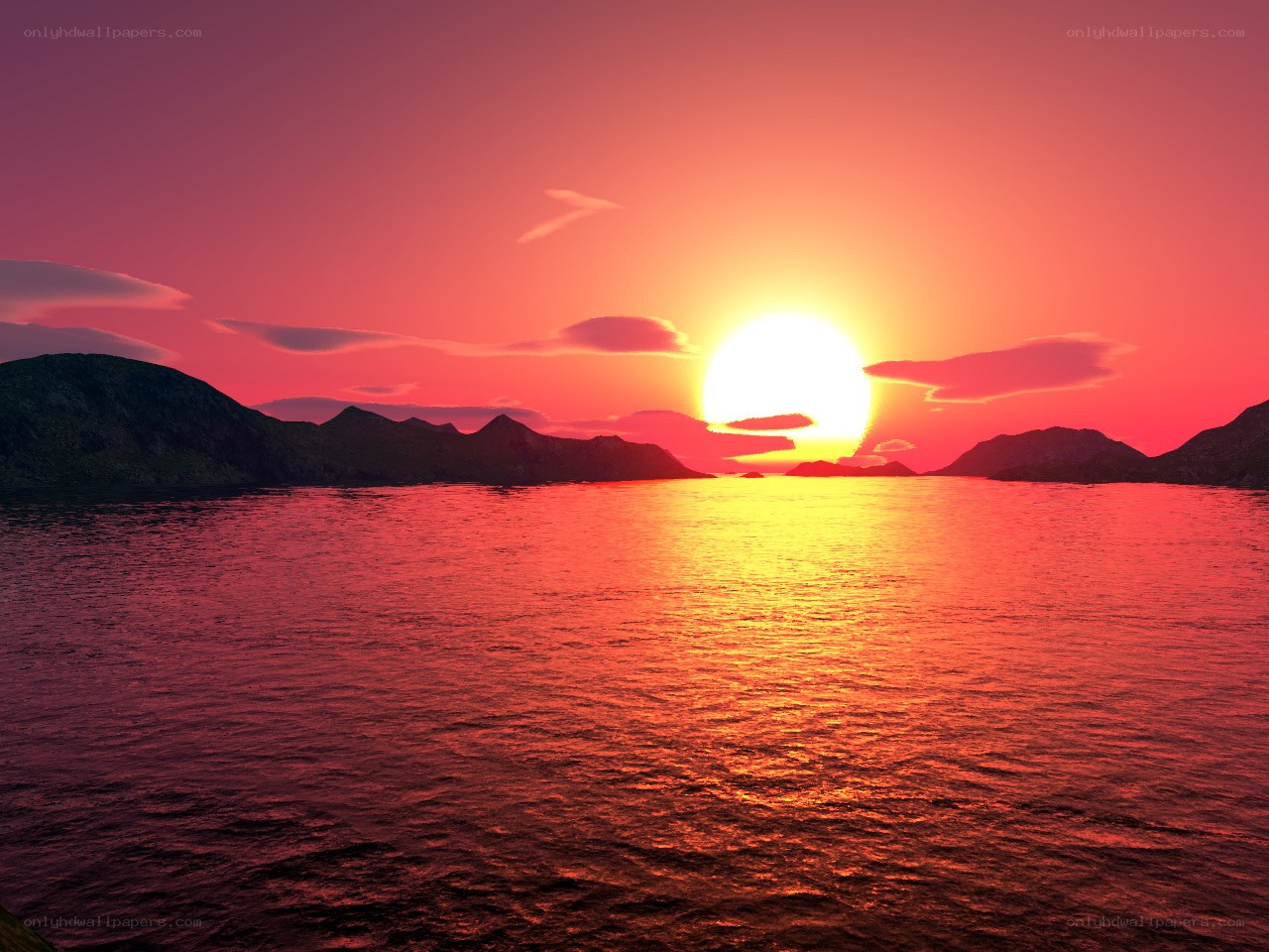 sunset over the sea