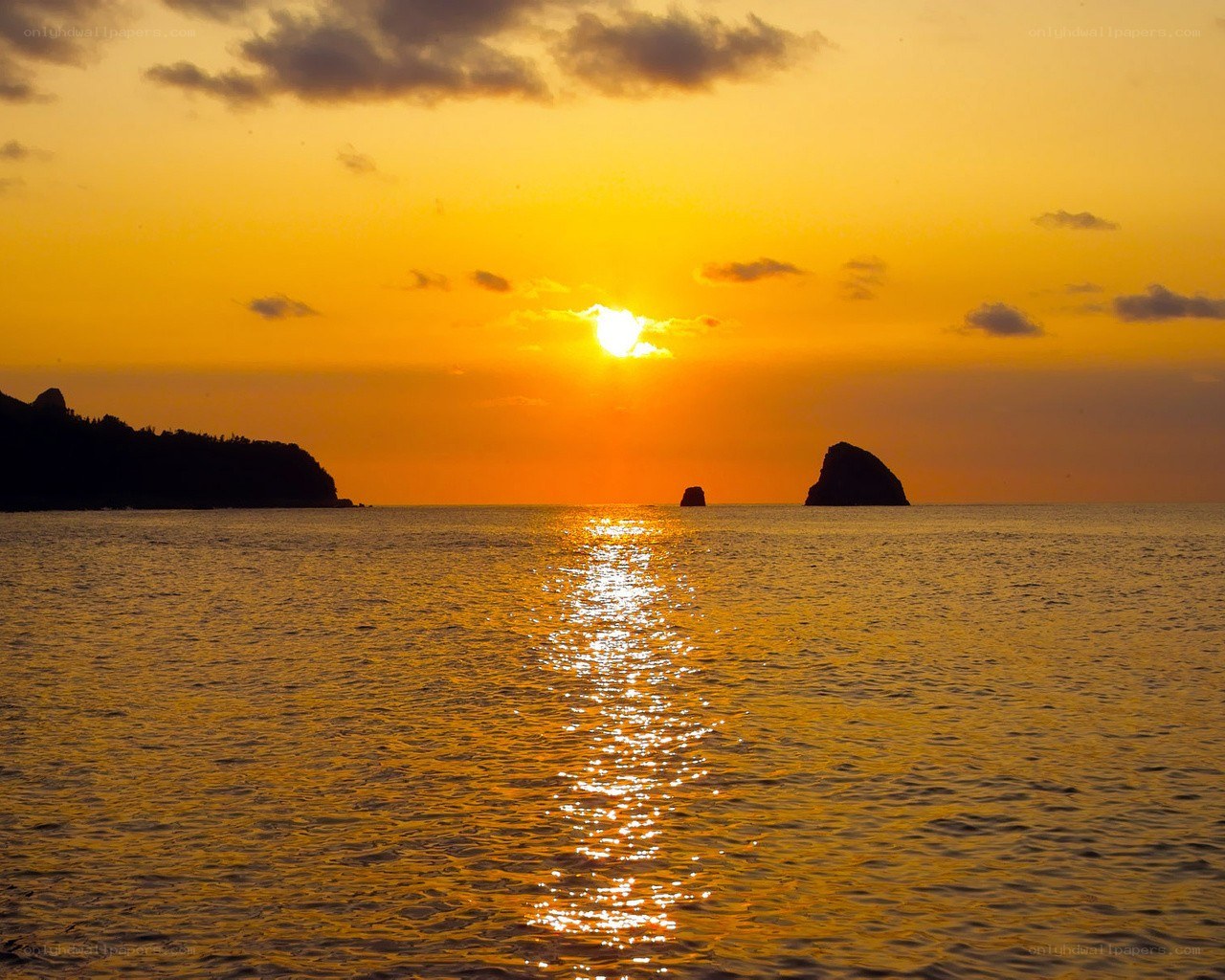 Sunset over the sea