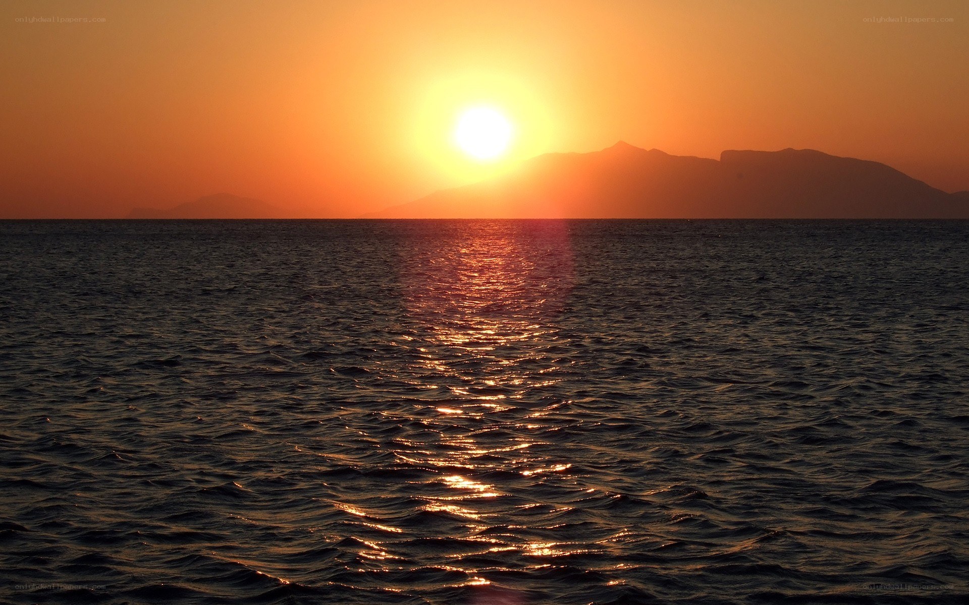 Sunset over the sea