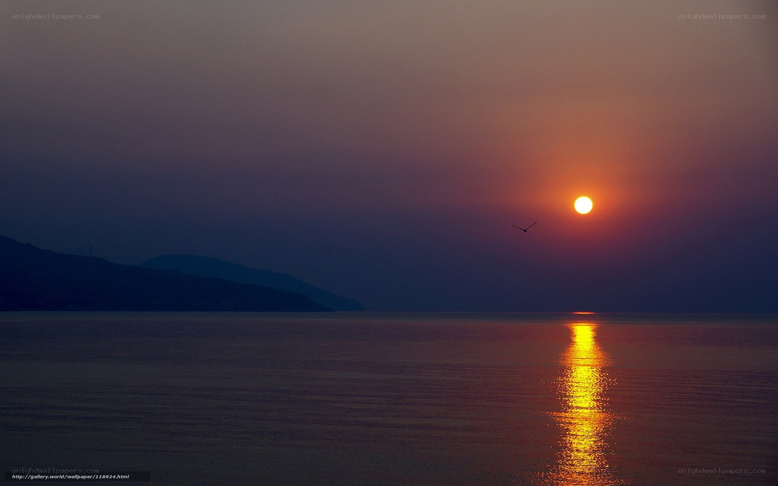 Sunset over the sea
