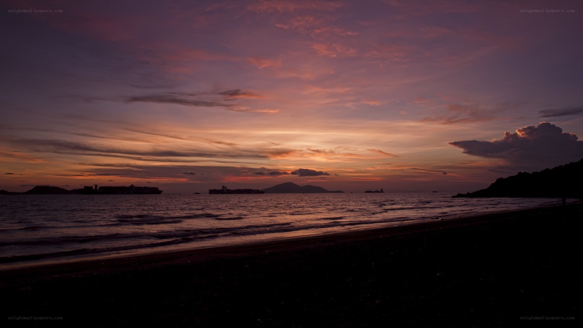 sunset over the sea