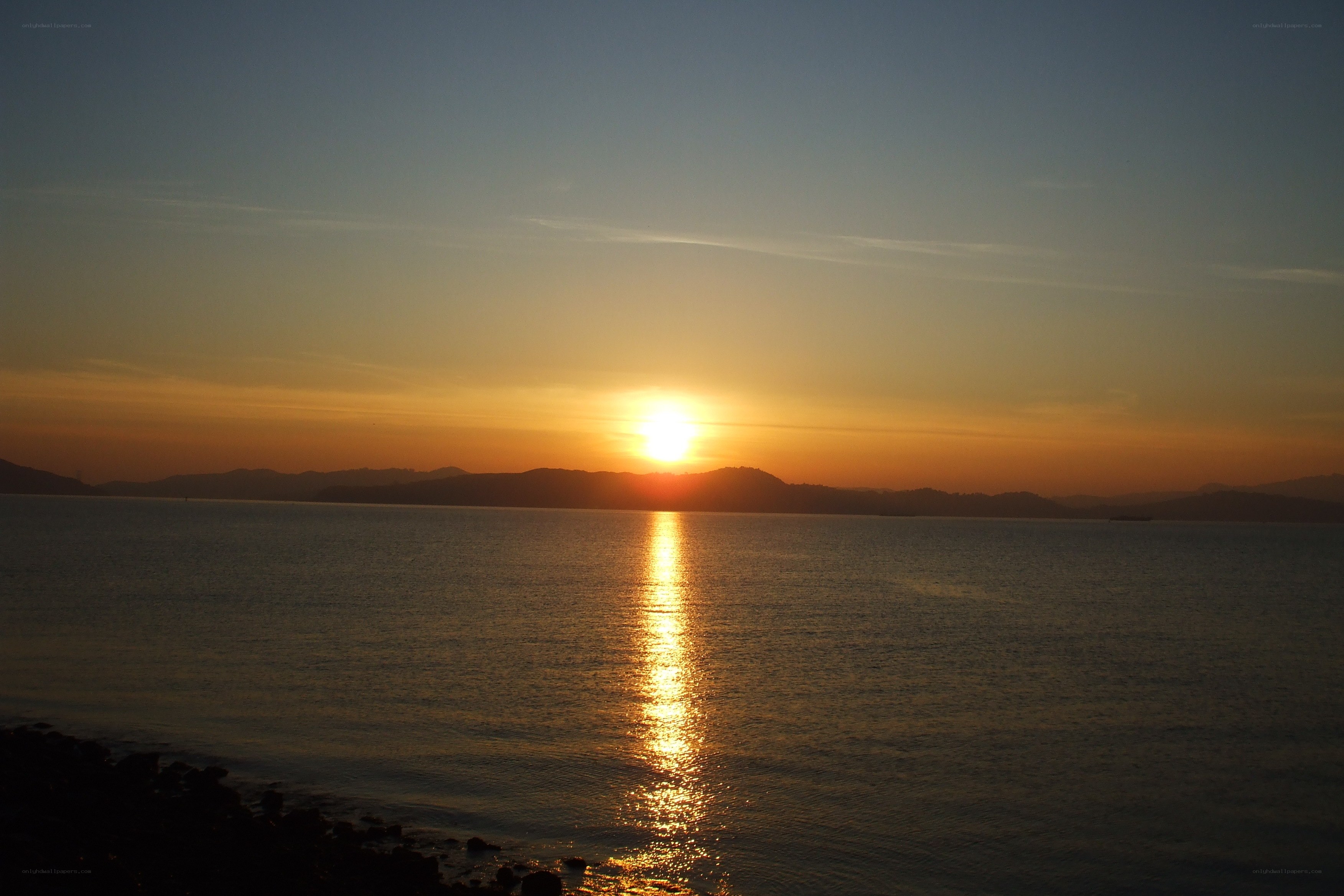 Sunset over the sea