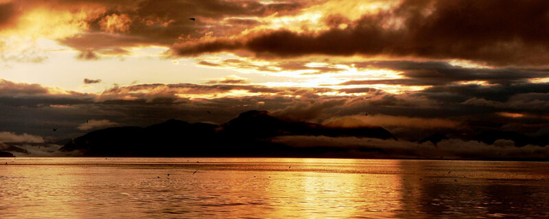 Sunset over the sea