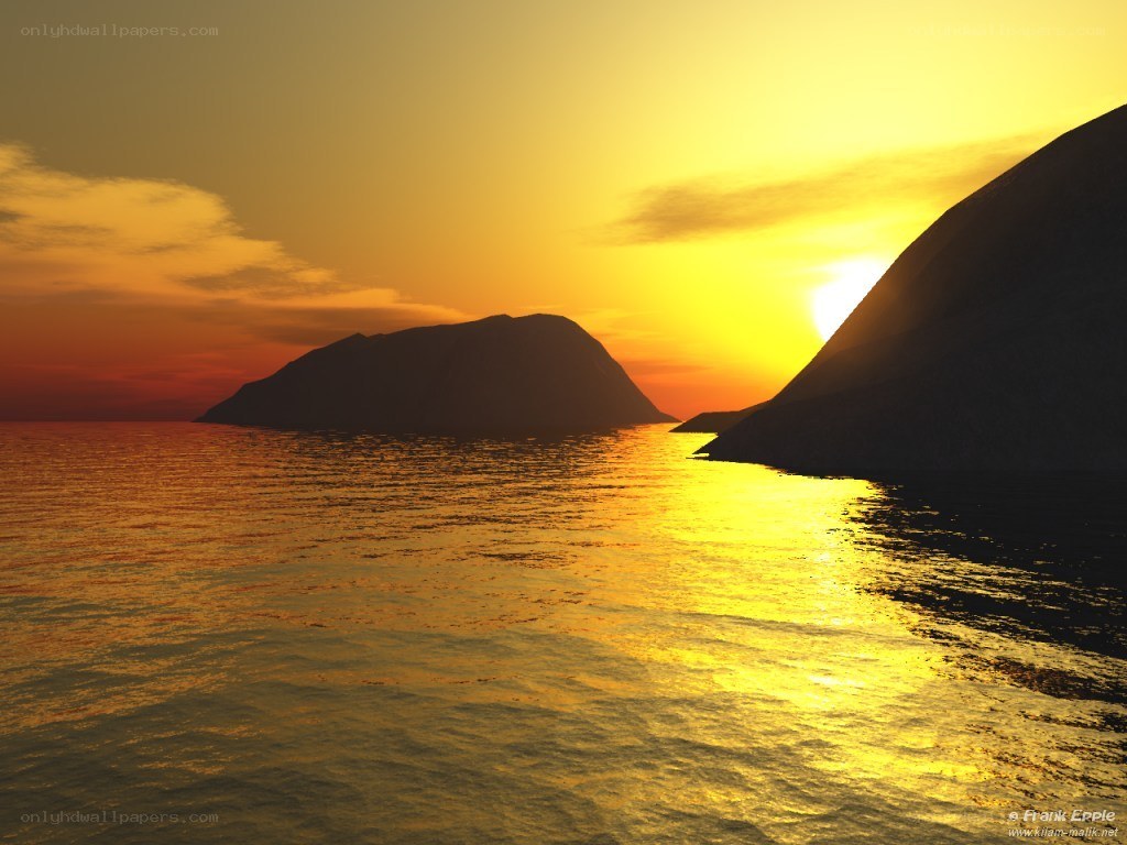 Sunset over the sea