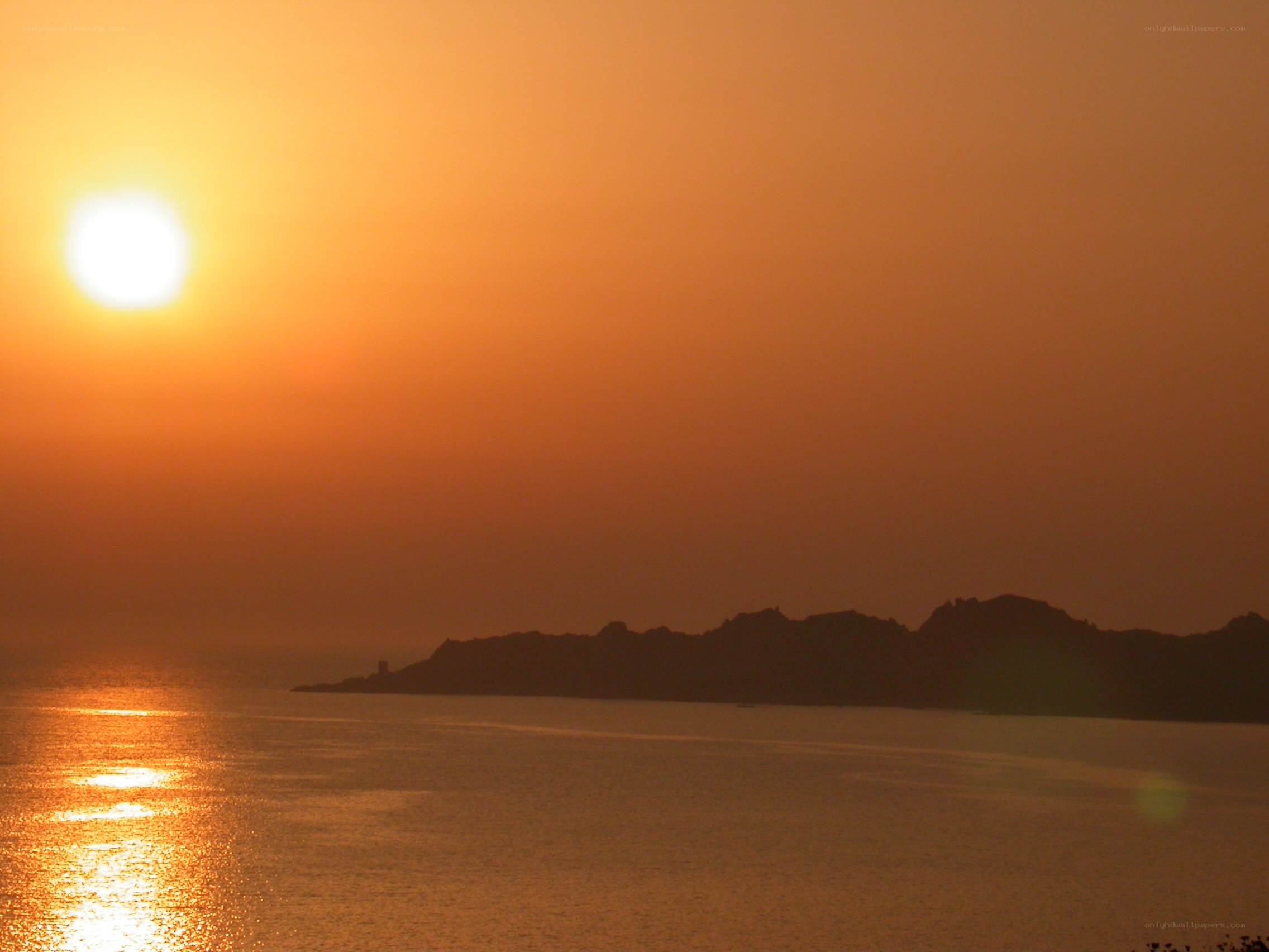 Sunset over the sea