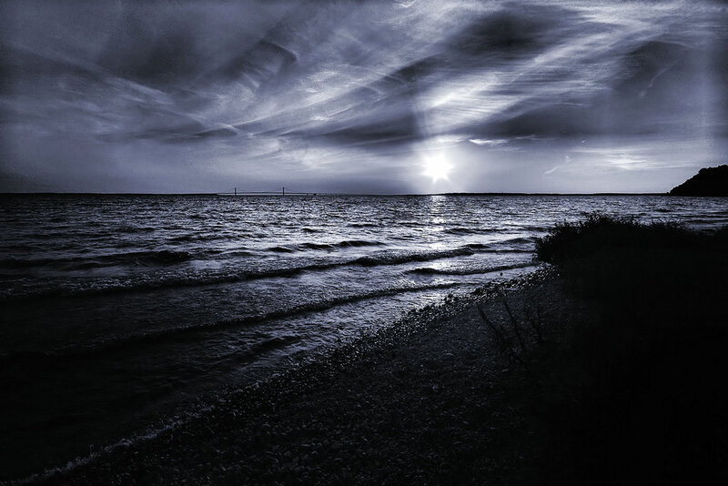 Sunset over the sea