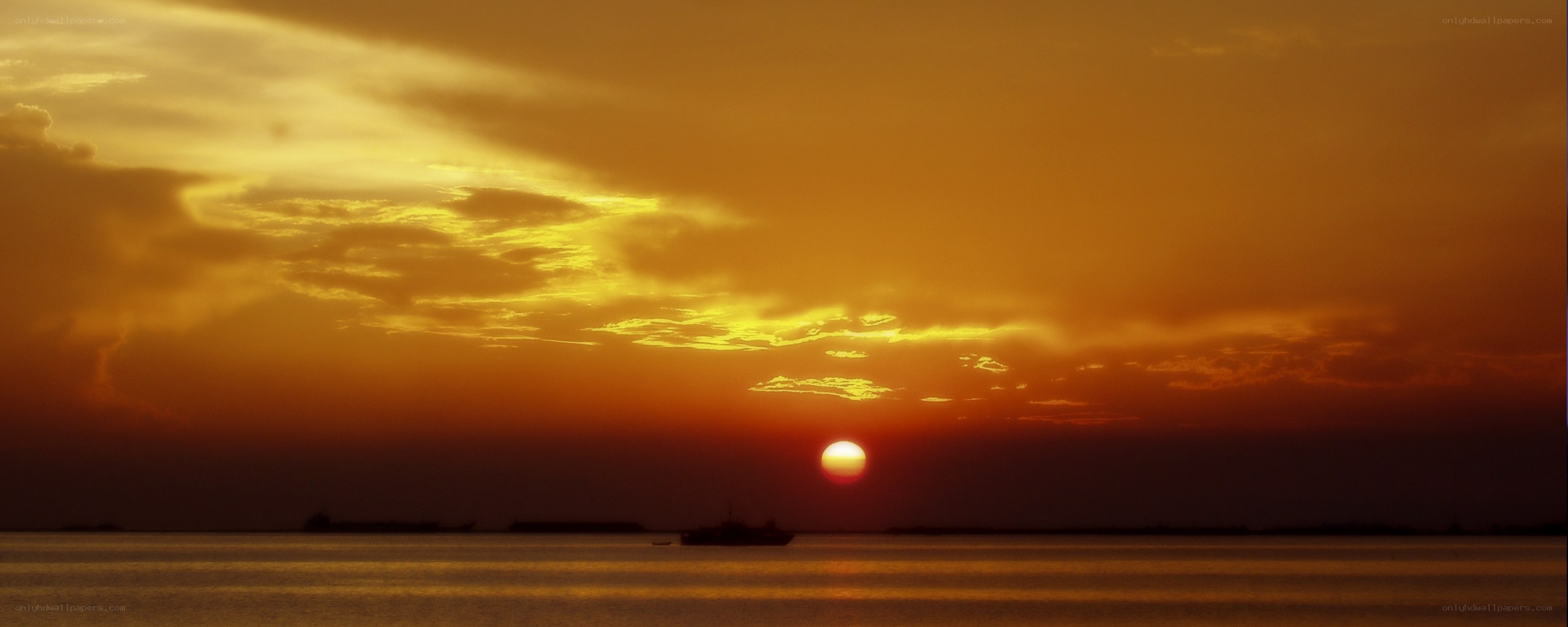 Sunset over the sea