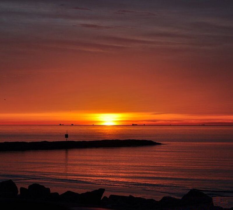 sunset over the sea