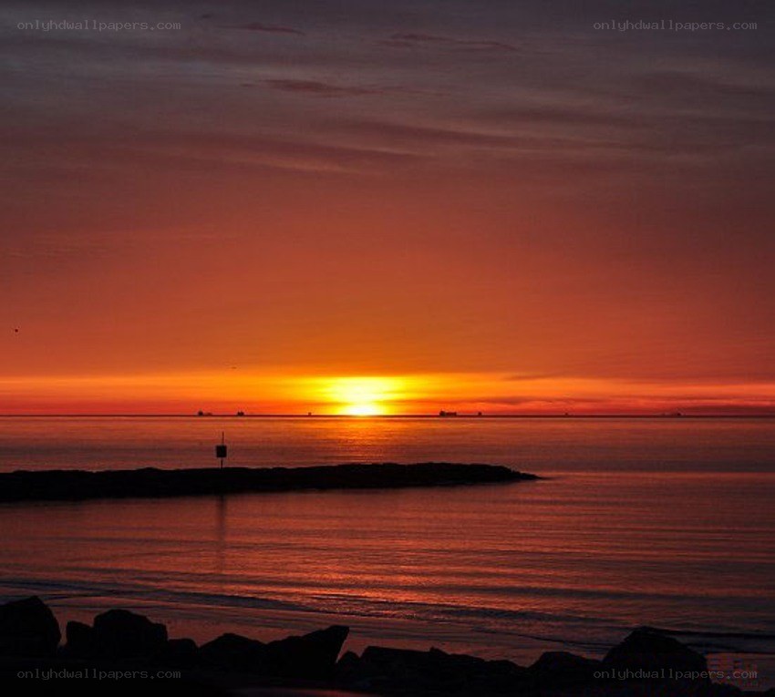 sunset over the sea