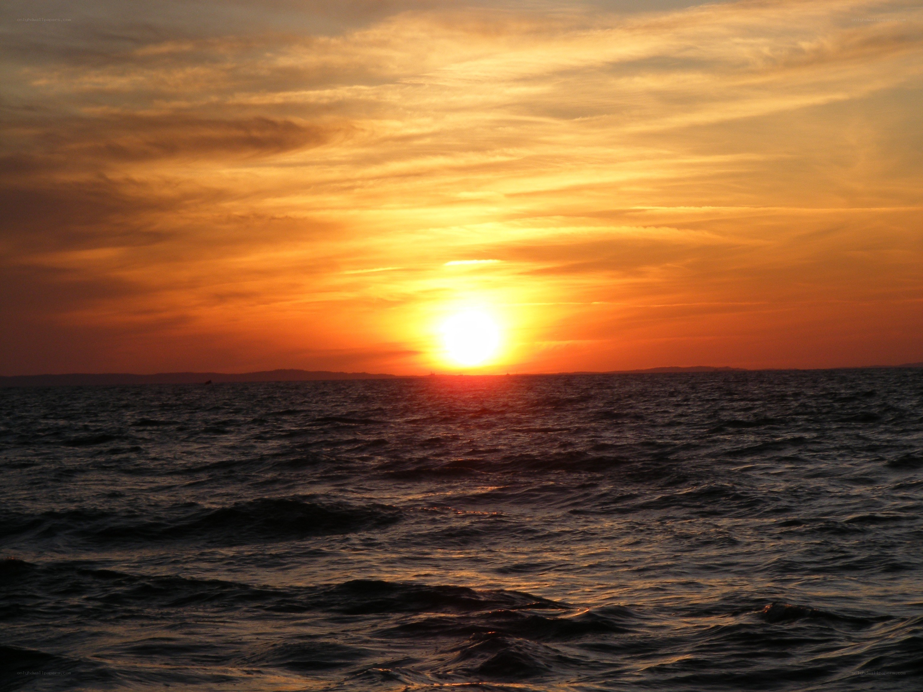 sunset over the sea