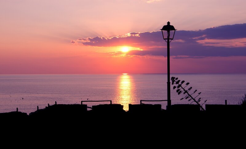 sunset over the sea