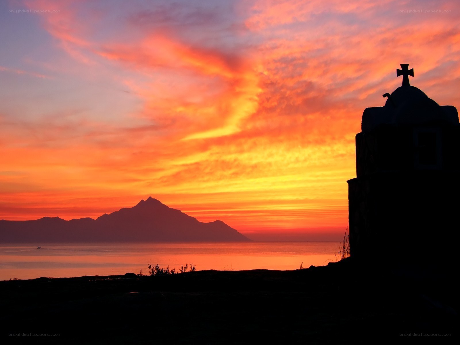 Sunset over the sea