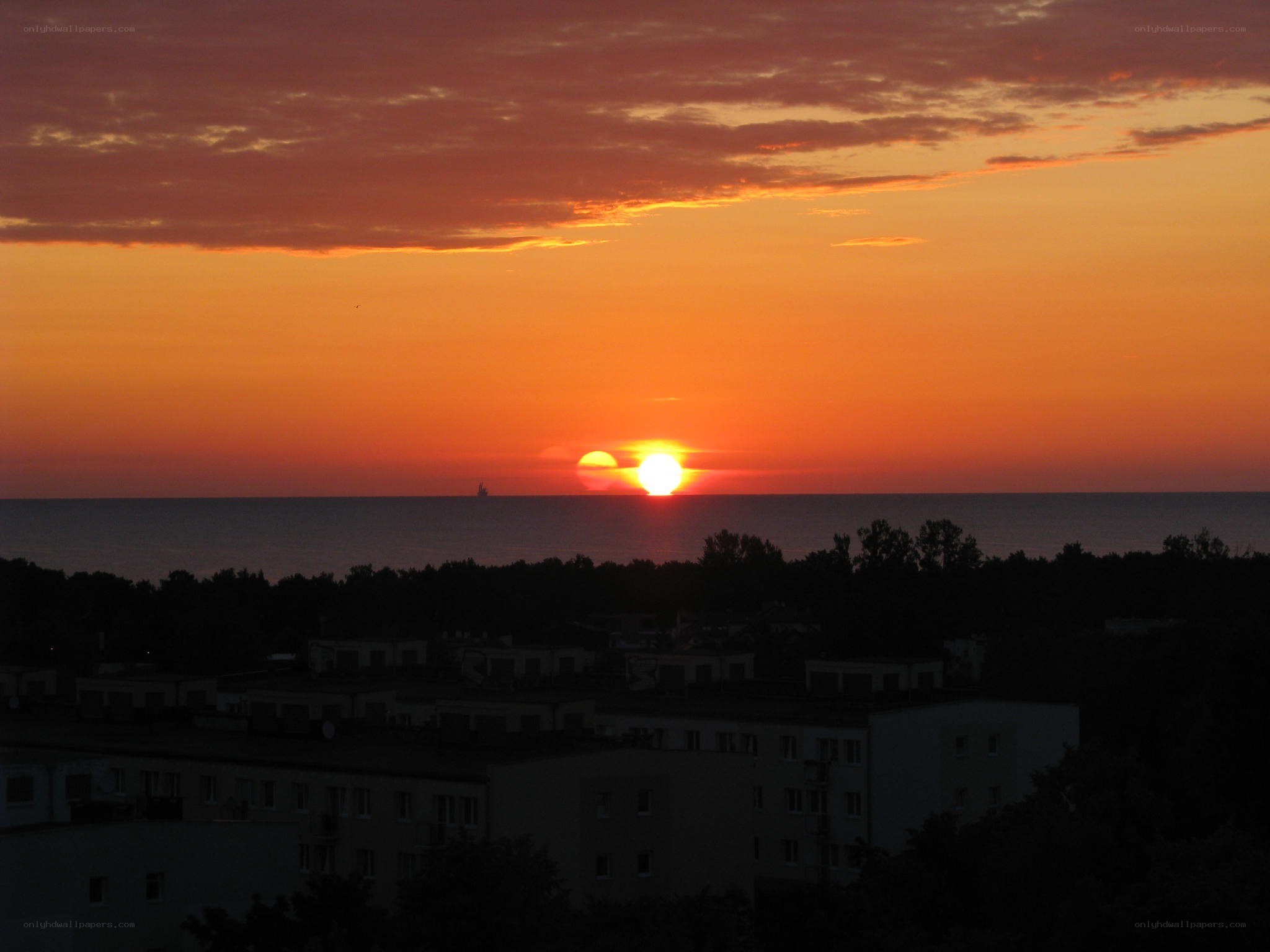 Sunset over the sea