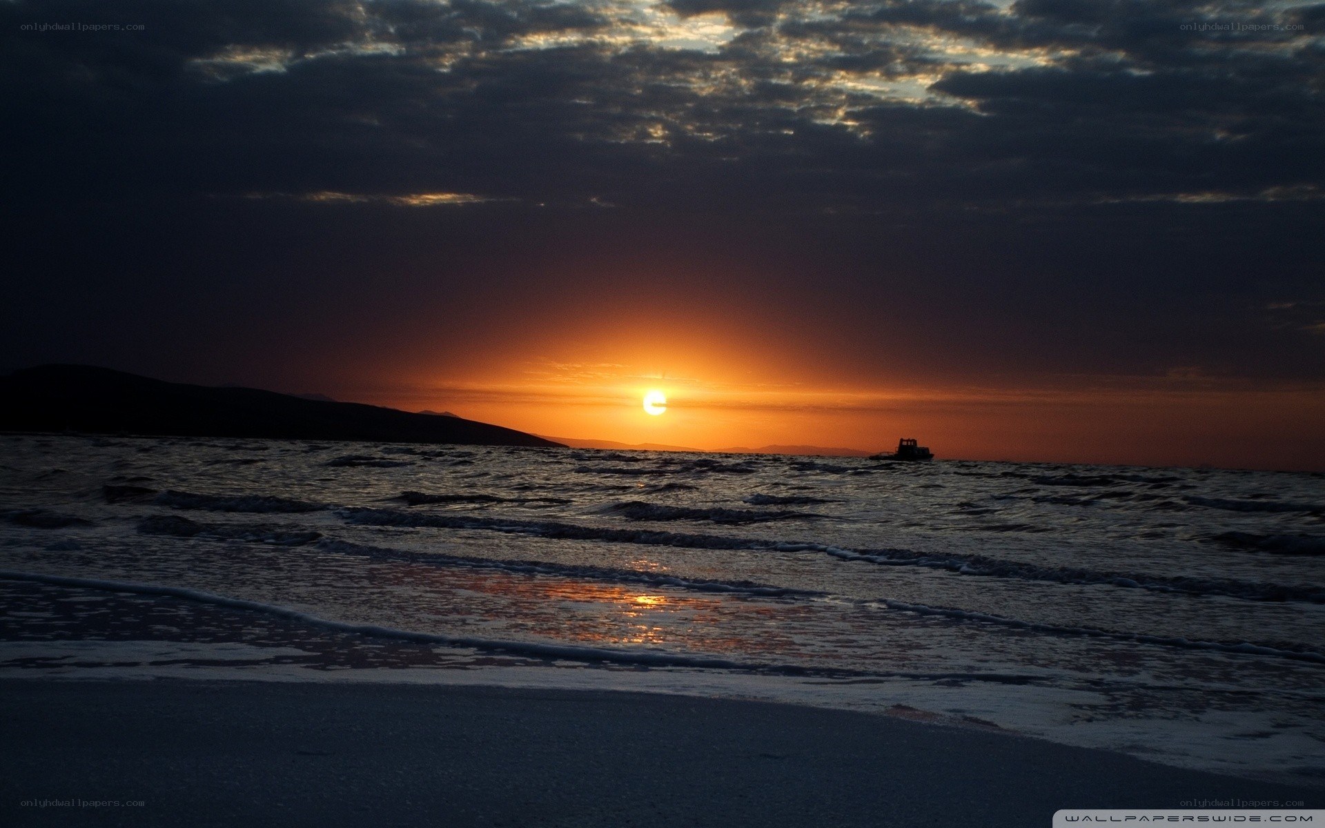 Sunset over the sea