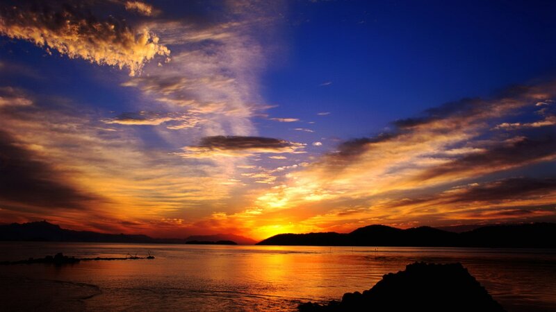Sunset over the sea