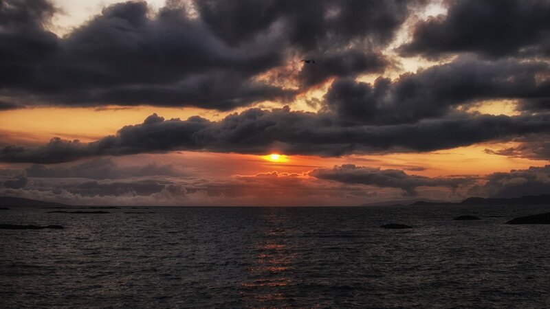 sunset over the sea