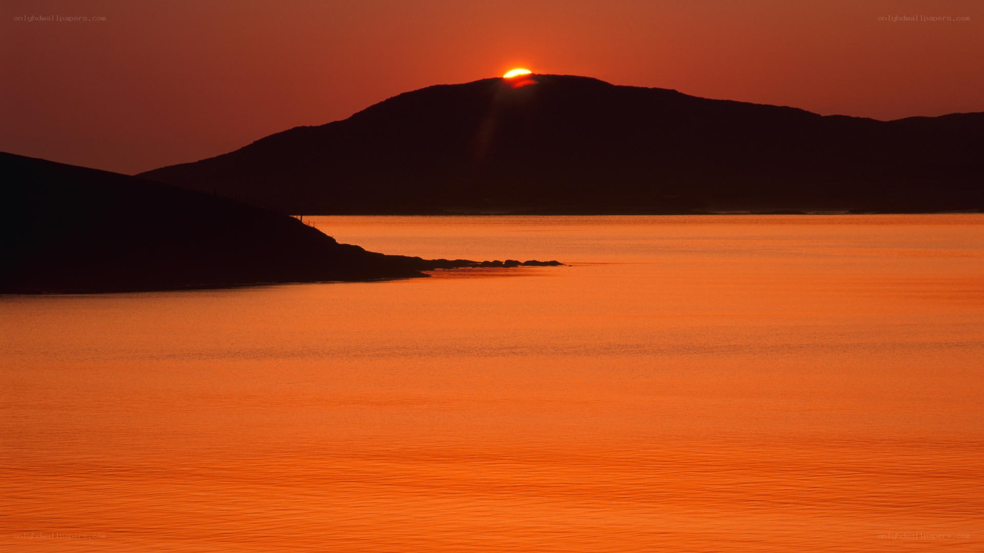 Sunset over the sea