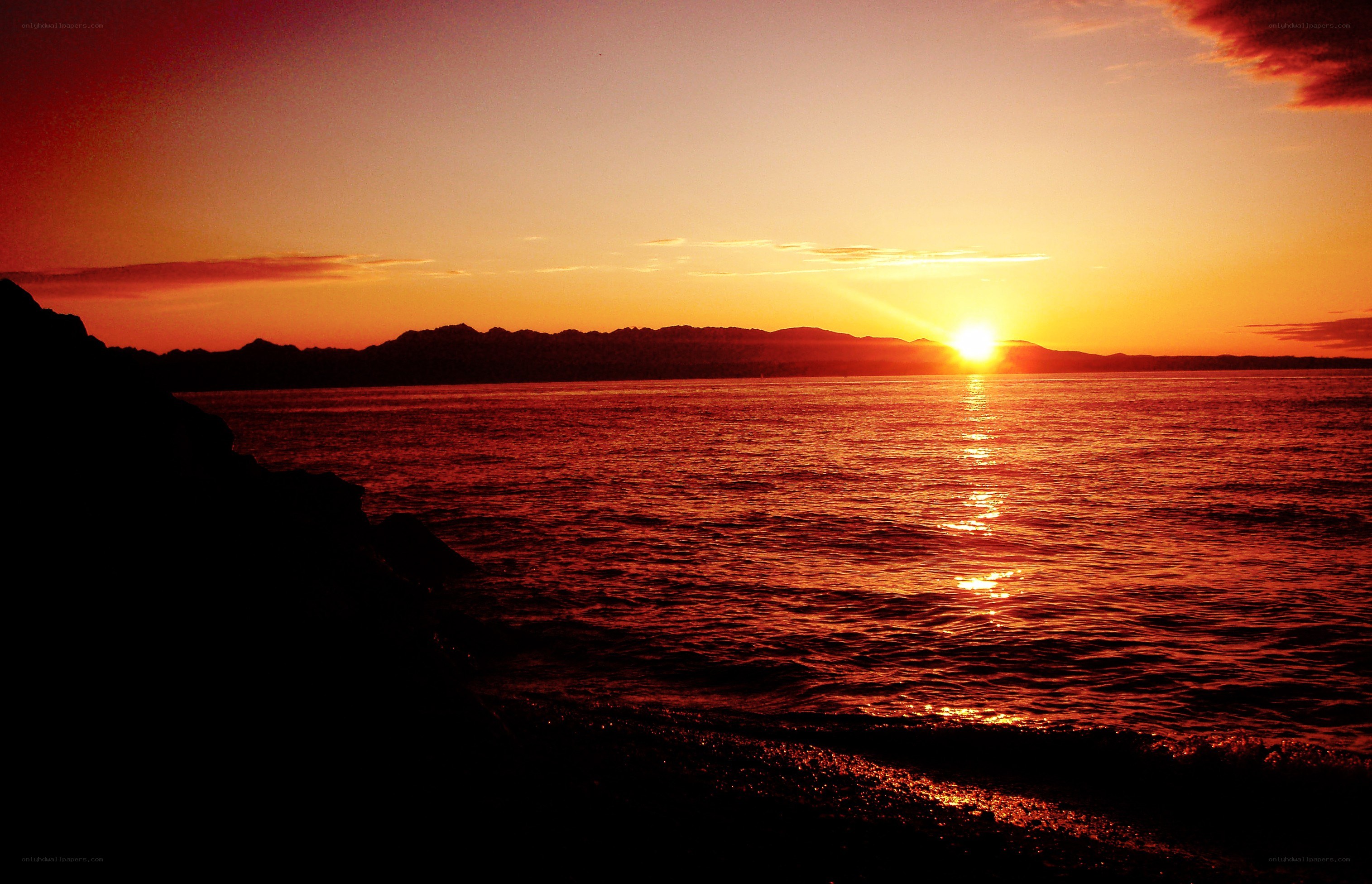 sunset over the sea
