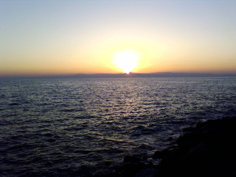 Sunset over the sea