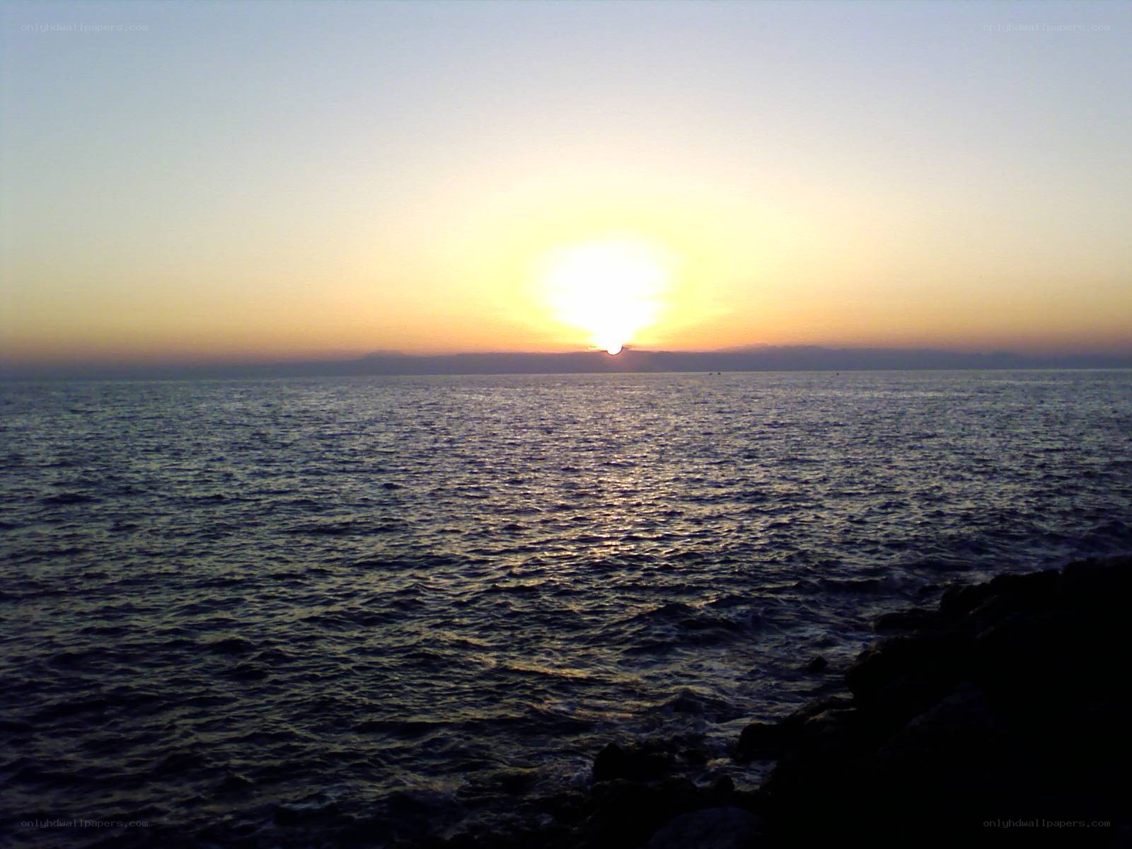 Sunset over the sea