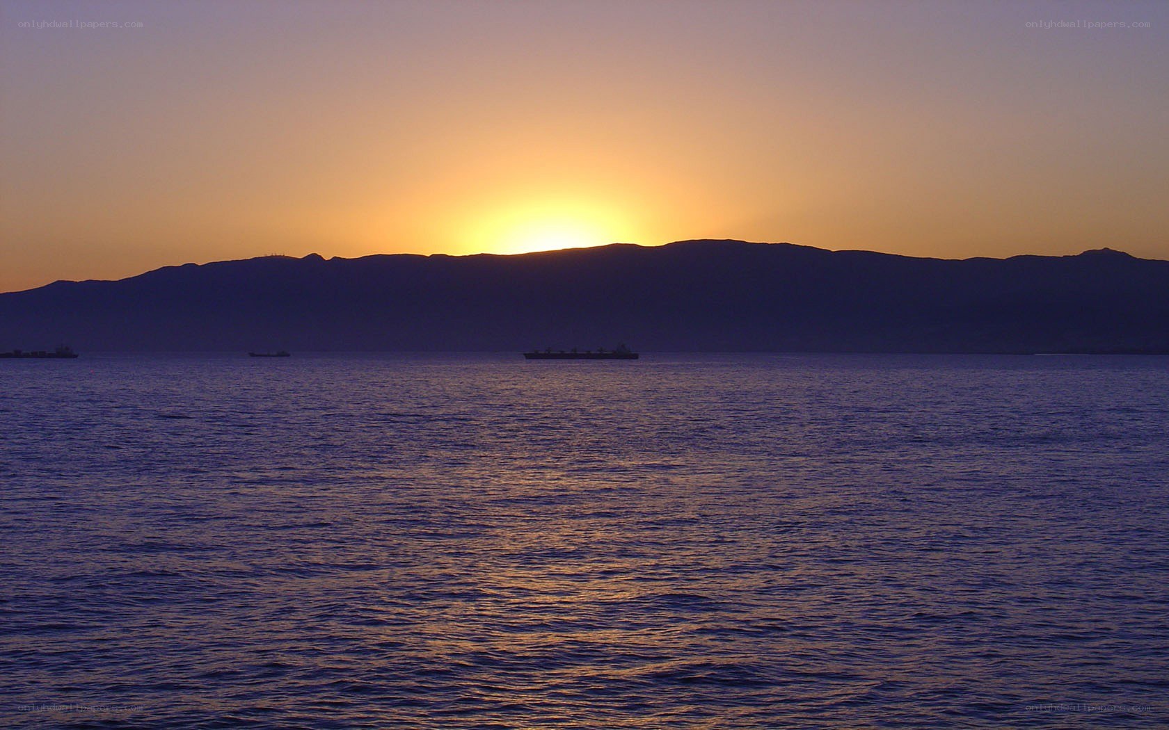 Sunset over the sea